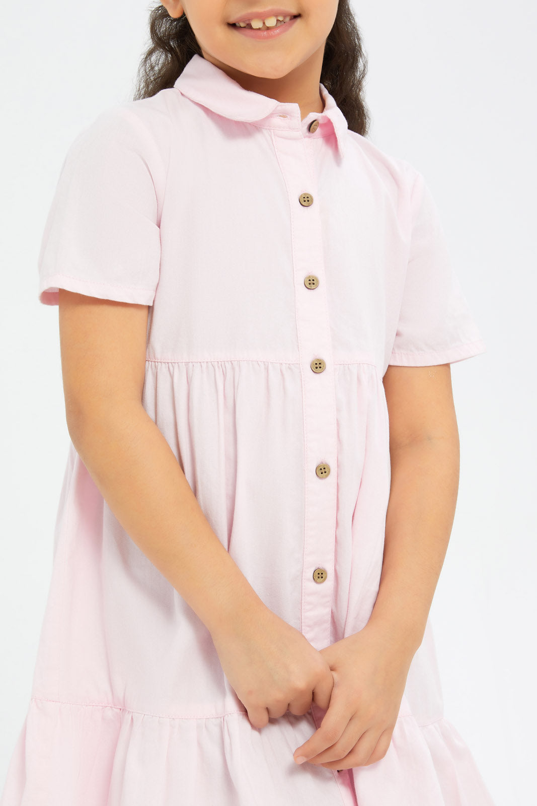 Redtag-Girls-Button-Through-Dress-Coral-Category:Dresses,-Colour:Apricot,-Deals:New-In,-Dept:Girls,-Filter:Girls-(2-to-8-Yrs),-GIR-Dresses,-H1:KWR,-H2:GIR,-H3:DRS,-H4:CAD,-New-In-GIR-APL,-Non-Sale,-S23B,-Season:S23B,-Section:Girls-(0-to-14Yrs)-Girls-2 to 8 Years