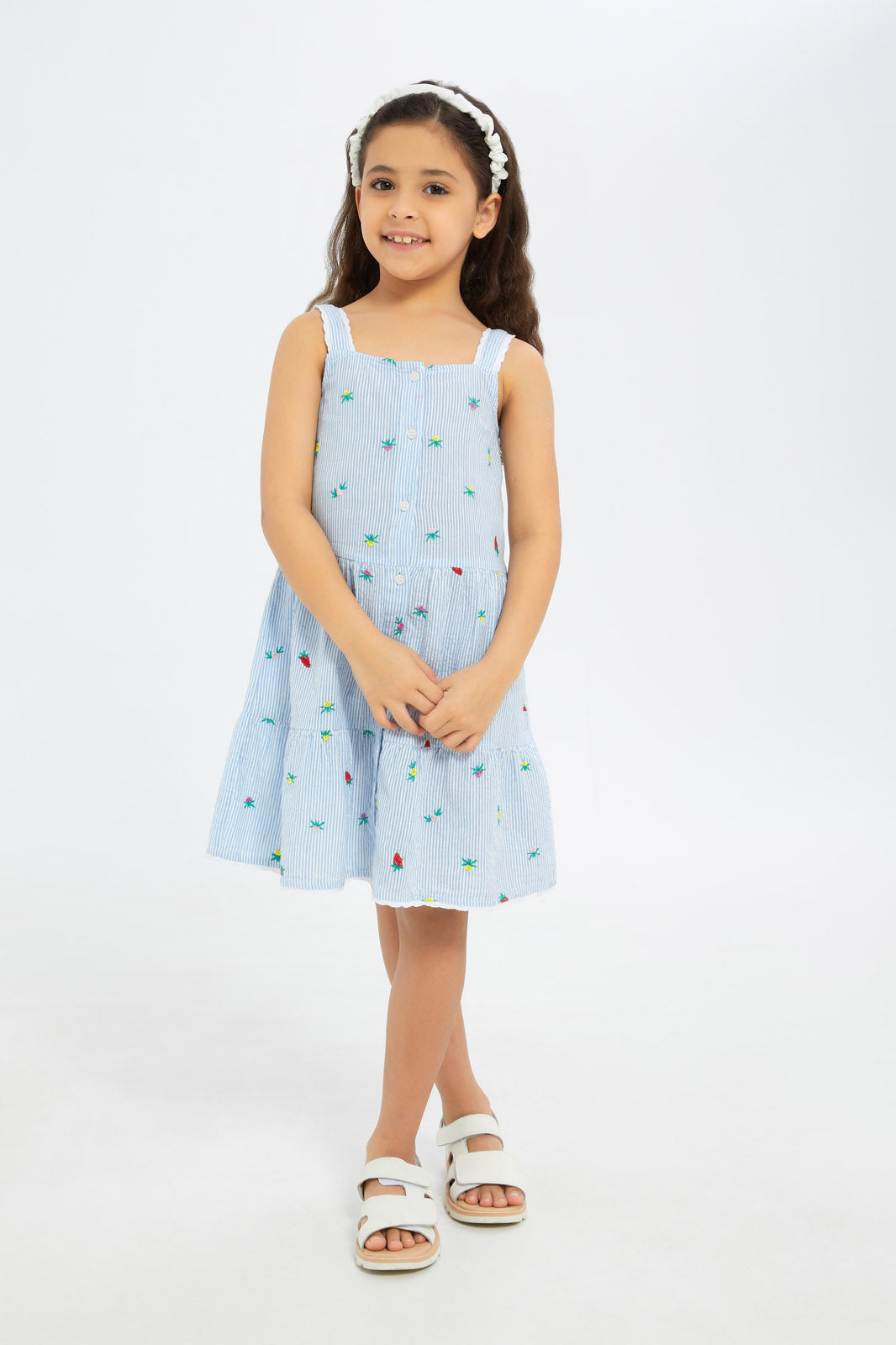 Redtag-Girls-Embroidered-Trapeze-Dress-Strappy-Category:Dresses,-Colour:Blue,-Deals:New-In,-Dept:Girls,-Filter:Girls-(2-to-8-Yrs),-GIR-Dresses,-H1:KWR,-H2:GIR,-H3:DRS,-H4:CAD,-New-In-GIR-APL,-Non-Sale,-S23B,-Season:S23B,-Section:Girls-(0-to-14Yrs)-Girls-2 to 8 Years