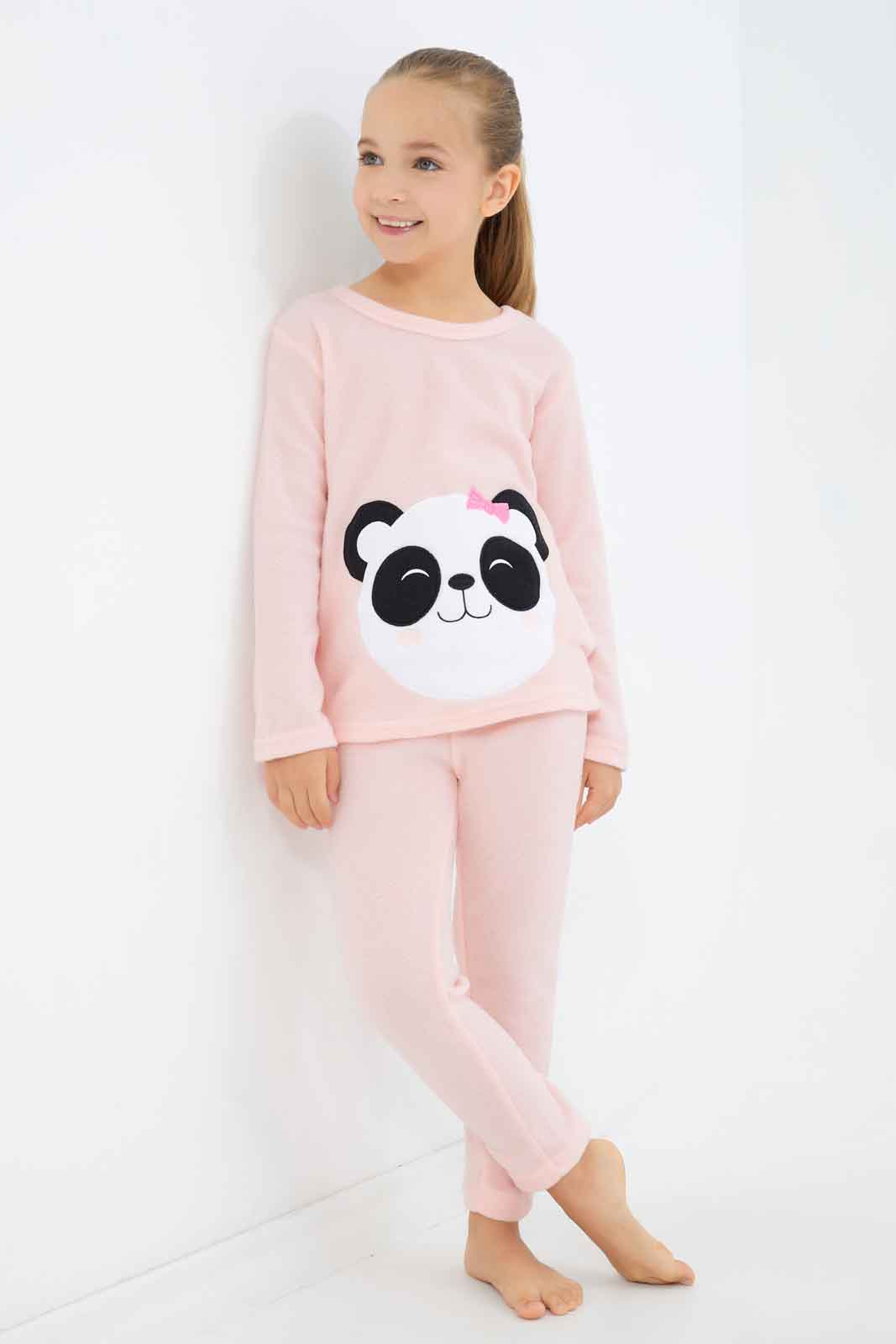 Redtag-Girls-Pink-Bunny-Pajama-Set-Category:Pyjama-Sets,-Colour:Apricot,-Deals:New-In,-Dept:Girls,-Filter:Girls-(2-to-8-Yrs),-GIR-Pyjama-Sets,-New-In-GIR-APL,-Non-Sale,-S23A,-Section:Girls-(0-to-14Yrs)-Girls-2 to 8 Years