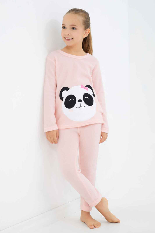 Redtag-Girls-Pink-Bunny-Pajama-Set-Category:Pyjama-Sets,-Colour:Apricot,-Deals:New-In,-Dept:Girls,-Filter:Girls-(2-to-8-Yrs),-GIR-Pyjama-Sets,-New-In-GIR-APL,-Non-Sale,-S23A,-Section:Girls-(0-to-14Yrs)-Girls-2 to 8 Years