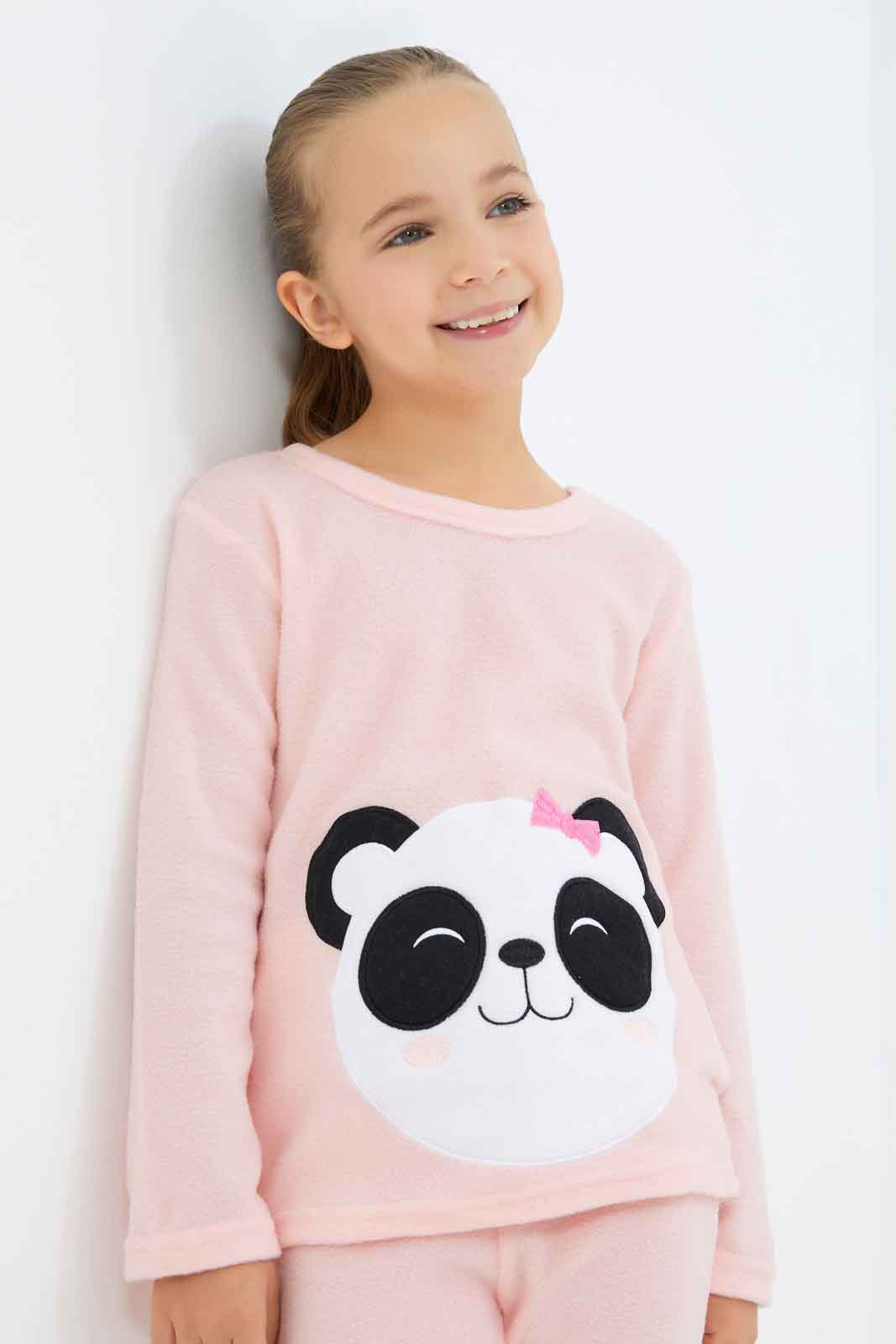 Redtag-Girls-Pink-Bunny-Pajama-Set-Category:Pyjama-Sets,-Colour:Apricot,-Deals:New-In,-Dept:Girls,-Filter:Girls-(2-to-8-Yrs),-GIR-Pyjama-Sets,-New-In-GIR-APL,-Non-Sale,-S23A,-Section:Girls-(0-to-14Yrs)-Girls-2 to 8 Years