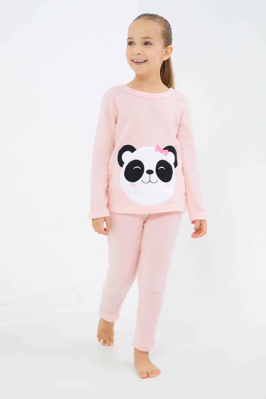 Redtag-Girls-Pink-Bunny-Pajama-Set-Category:Pyjama-Sets,-Colour:Apricot,-Deals:New-In,-Dept:Girls,-Filter:Girls-(2-to-8-Yrs),-GIR-Pyjama-Sets,-New-In-GIR-APL,-Non-Sale,-S23A,-Section:Girls-(0-to-14Yrs)-Girls-2 to 8 Years