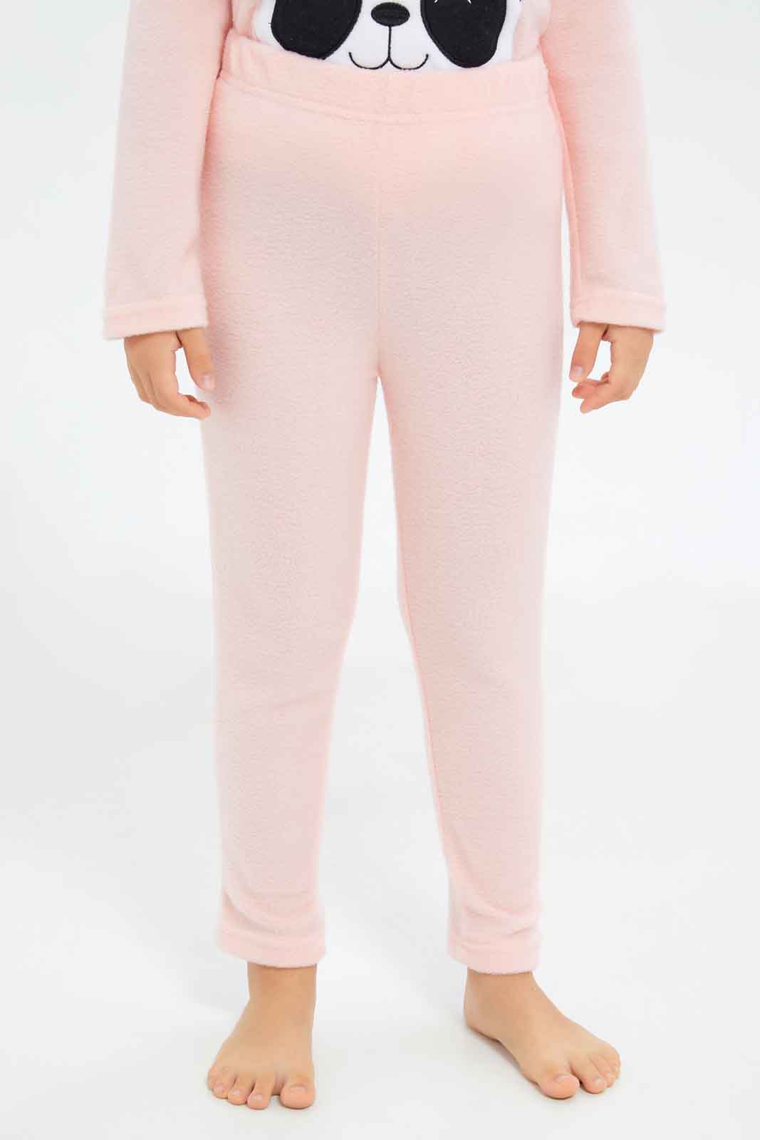Redtag-Girls-Pink-Bunny-Pajama-Set-Category:Pyjama-Sets,-Colour:Apricot,-Deals:New-In,-Dept:Girls,-Filter:Girls-(2-to-8-Yrs),-GIR-Pyjama-Sets,-New-In-GIR-APL,-Non-Sale,-S23A,-Section:Girls-(0-to-14Yrs)-Girls-2 to 8 Years