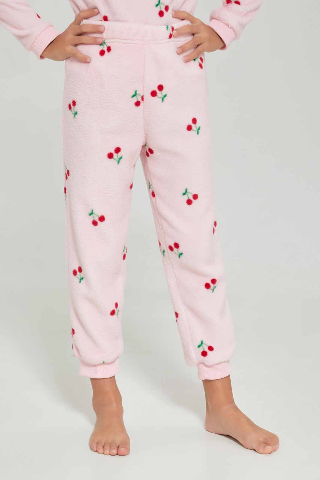 Redtag-Girls-Pink-Cherry-Pajama-Set-Category:Pyjama-Sets,-Colour:Apricot,-Deals:New-In,-Dept:Girls,-Filter:Girls-(2-to-8-Yrs),-GIR-Pyjama-Sets,-New-In-GIR-APL,-Non-Sale,-S23A,-Section:Girls-(0-to-14Yrs)-Girls-2 to 8 Years