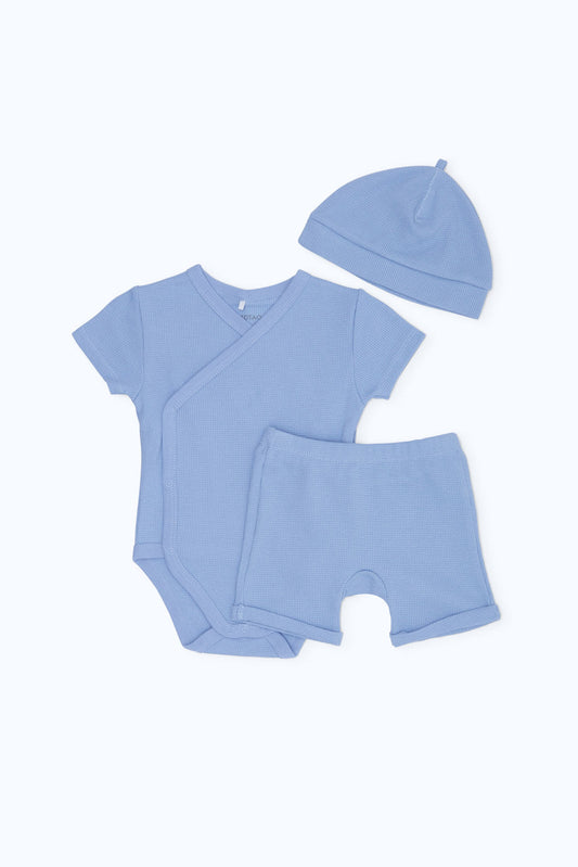 Redtag-Boys-3Pc-Waffle-Set-Boy-Blue-Category:Gift-Sets,-Colour:Assorted,-Deals:New-In,-Dept:New-Born,-Filter:Baby-(0-to-12-Mths),-H1:KWR,-H2:NBF,-H3:SET,-H4:GFS,-NBB-Gift-Sets,-New-In-NBB-APL,-Non-Sale,-S23B,-Season:S23B,-Section:Boys-(0-to-14Yrs)-Baby-0 to 12 Months