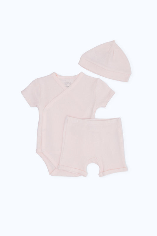 Redtag-Girls-3Pc-Waffle-Set-Girl-Pink-Category:Gift-Sets,-Colour:Assorted,-Deals:New-In,-Dept:New-Born,-Filter:Baby-(0-to-12-Mths),-H1:KWR,-H2:NBF,-H3:SET,-H4:GFS,-NBG-Gift-Sets,-New-In-NBG-APL,-Non-Sale,-S23B,-Season:S23B,-Section:Boys-(0-to-14Yrs)-Baby-0 to 12 Months