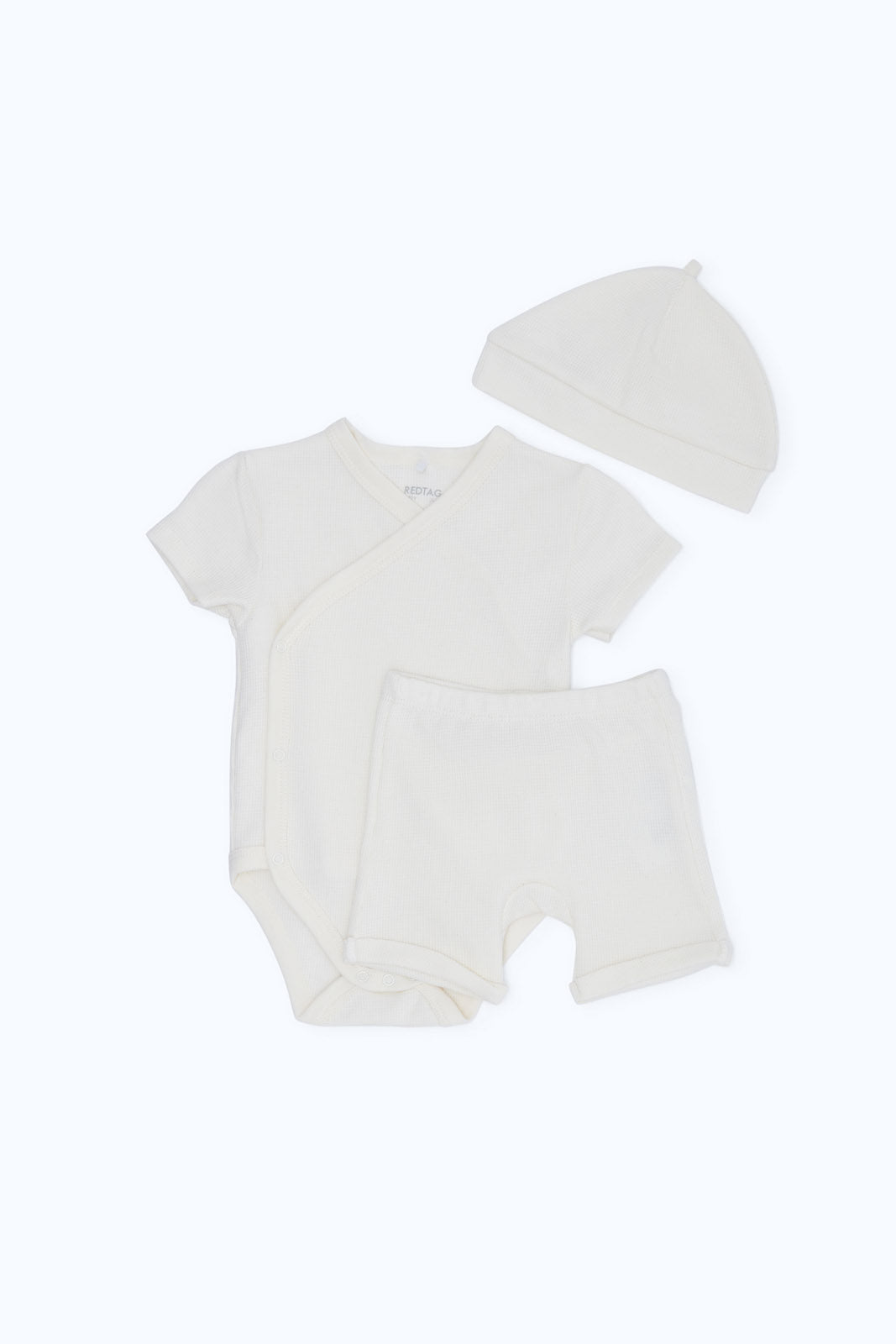 Redtag-Girls-3Pc-Waffle-Set-Neutral-Beige-Category:Gift-Sets,-Colour:Assorted,-Deals:New-In,-Dept:New-Born,-Filter:Baby-(0-to-12-Mths),-H1:KWR,-H2:NBF,-H3:SET,-H4:GFS,-NBG-Gift-Sets,-New-In-NBG-APL,-Non-Sale,-S23B,-Season:S23B,-Section:Boys-(0-to-14Yrs)-Baby-0 to 12 Months