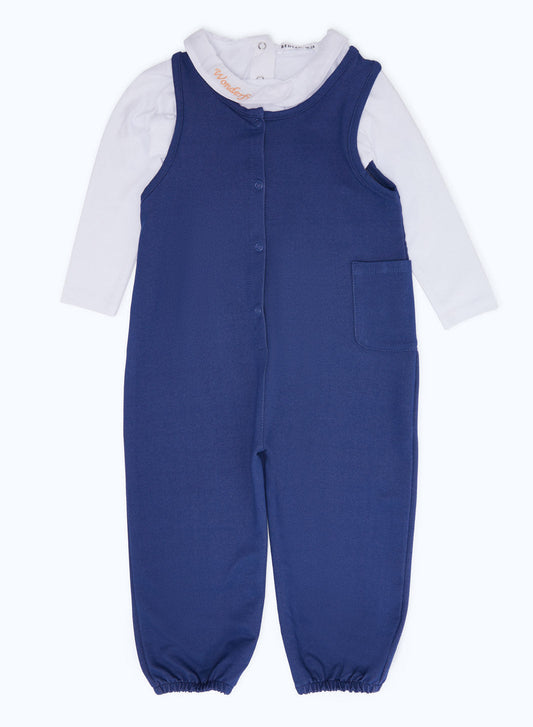 Redtag-Girls-Denim-Knit-Jumpsuit-Category:Jumpsuits,-Colour:Denim,-Deals:2-FOR-90,-Deals:New-In,-Dept:Girls,-Filter:Infant-Girls-(3-to-24-Mths),-H1:KWR,-H2:ING,-H3:SET,-H4:JMS,-ING-Jumpsuits,-New-In-ING-APL,-Non-Sale,-S23B,-Season:S23B,-Section:Girls-(0-to-14Yrs)-Infant-Girls-3 to 24 Months