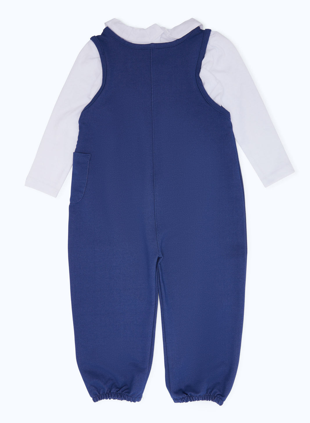 Redtag-Girls-Denim-Knit-Jumpsuit-Category:Jumpsuits,-Colour:Denim,-Deals:2-FOR-90,-Deals:New-In,-Dept:Girls,-Filter:Infant-Girls-(3-to-24-Mths),-H1:KWR,-H2:ING,-H3:SET,-H4:JMS,-ING-Jumpsuits,-New-In-ING-APL,-Non-Sale,-S23B,-Season:S23B,-Section:Girls-(0-to-14Yrs)-Infant-Girls-3 to 24 Months