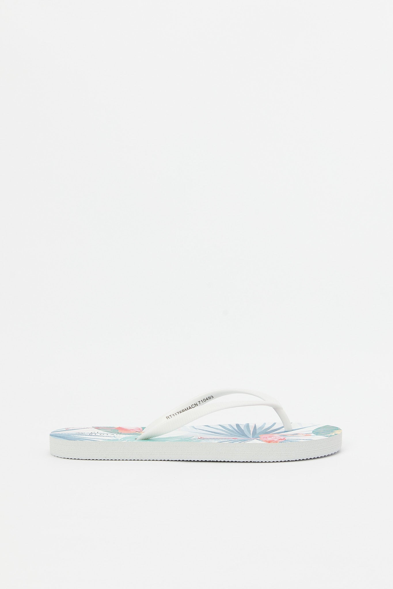 Redtag-White-Palm-Print-Flip-Flop-Category:Shoes,-Colour:White,-Deals:New-In,-Filter:Women's-Footwear,-H1:FOO,-H2:LAD,-H3:SAF,-H4:FLF,-N/A,-New-In-Women-FOO,-Non-Sale,-S23B,-Season:S23B,-Section:Women,-Women-Flip-Flops-Women's-