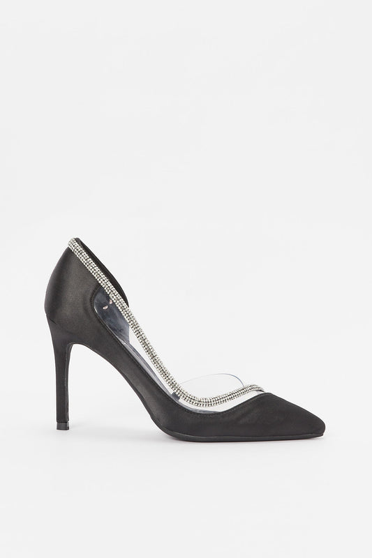 Redtag-Black-Court-With-Diamante-Trim-Category:Shoes,-Colour:Black,-Deals:New-In,-Filter:Women's-Footwear,-H1:FOO,-H2:LAD,-H3:SHO,-H4:FOS,-New-In-Women-FOO,-Non-Sale,-Promo:RMD,-RMD,-S23B,-Season:S23B,-Section:Women,-Women-Formal-Shoes-Women's-