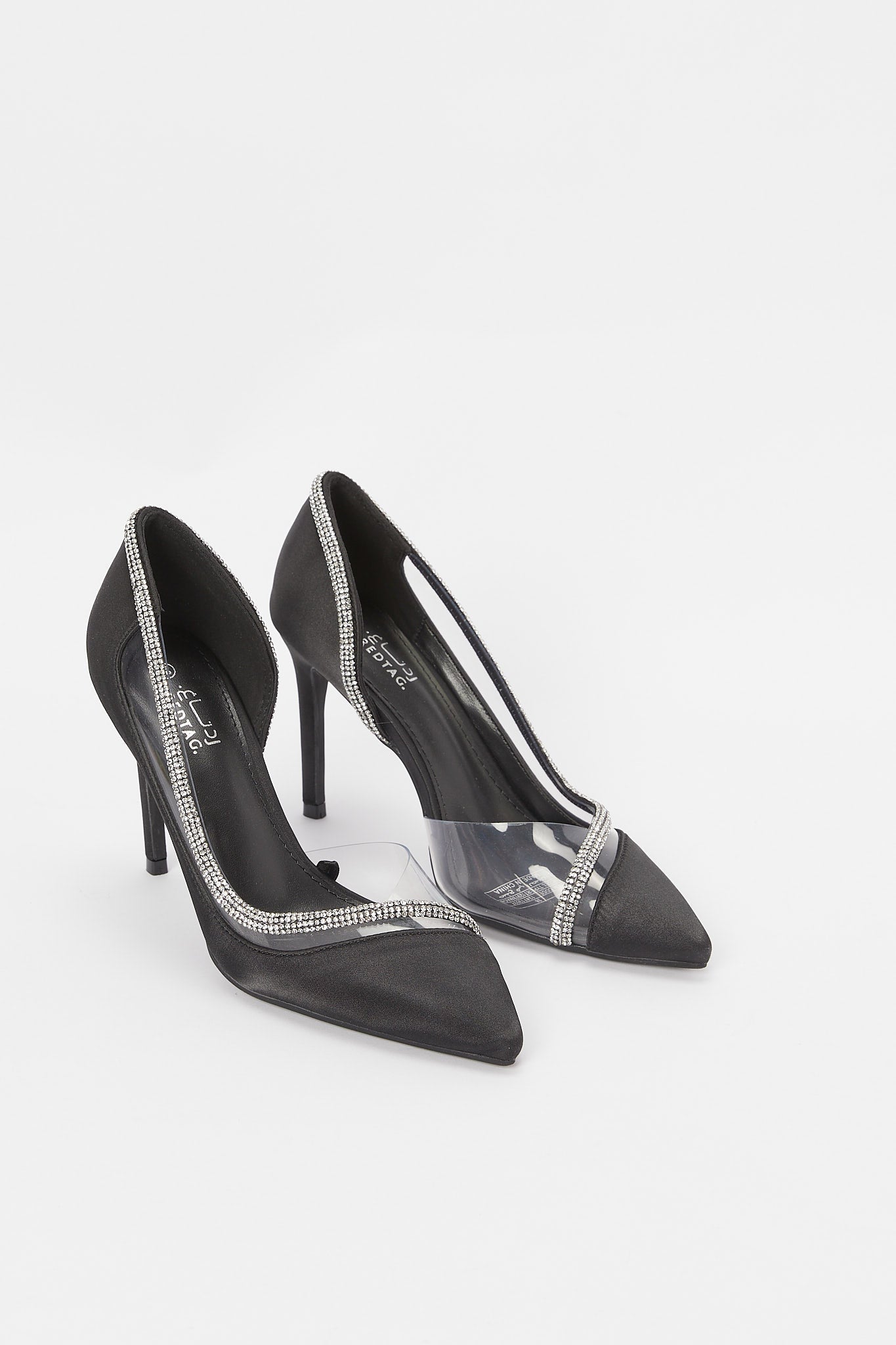 Redtag-Black-Court-With-Diamante-Trim-Category:Shoes,-Colour:Black,-Deals:New-In,-Filter:Women's-Footwear,-H1:FOO,-H2:LAD,-H3:SHO,-H4:FOS,-New-In-Women-FOO,-Non-Sale,-Promo:RMD,-RMD,-S23B,-Season:S23B,-Section:Women,-Women-Formal-Shoes-Women's-