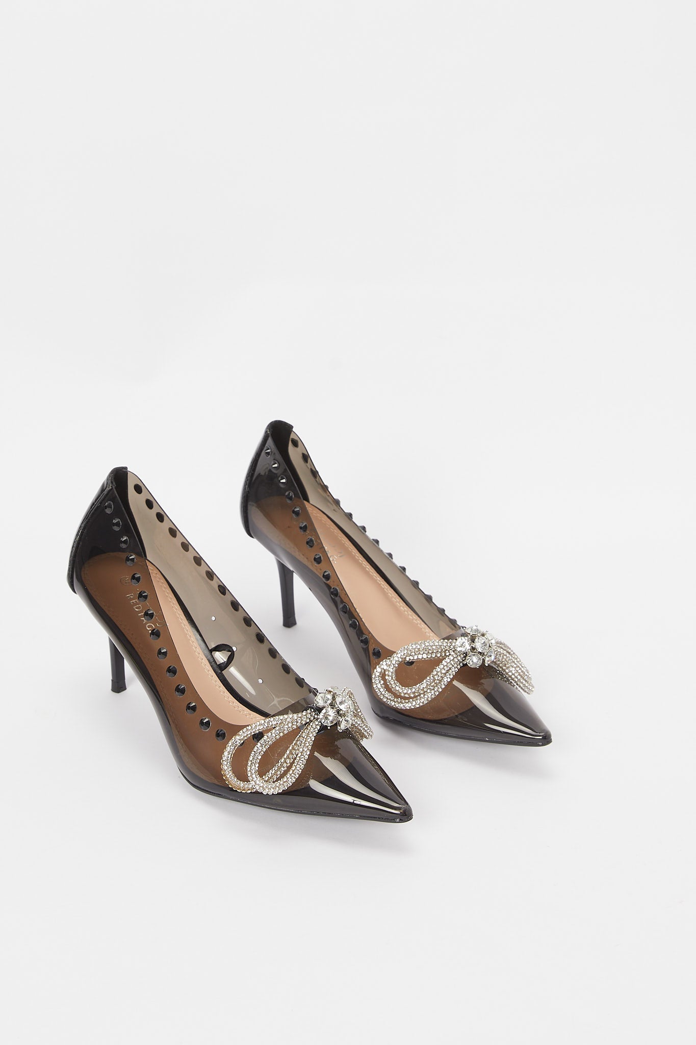 Redtag-Black-Vinyl-Embellished-Court-Category:Shoes,-Colour:Black,-Deals:New-In,-Filter:Women's-Footwear,-H1:FOO,-H2:LAD,-H3:SHO,-H4:FOS,-New-In-Women-FOO,-Non-Sale,-Promo:RMD,-RMD,-S23B,-Season:S23B,-Section:Women,-Women-Formal-Shoes-Women's-