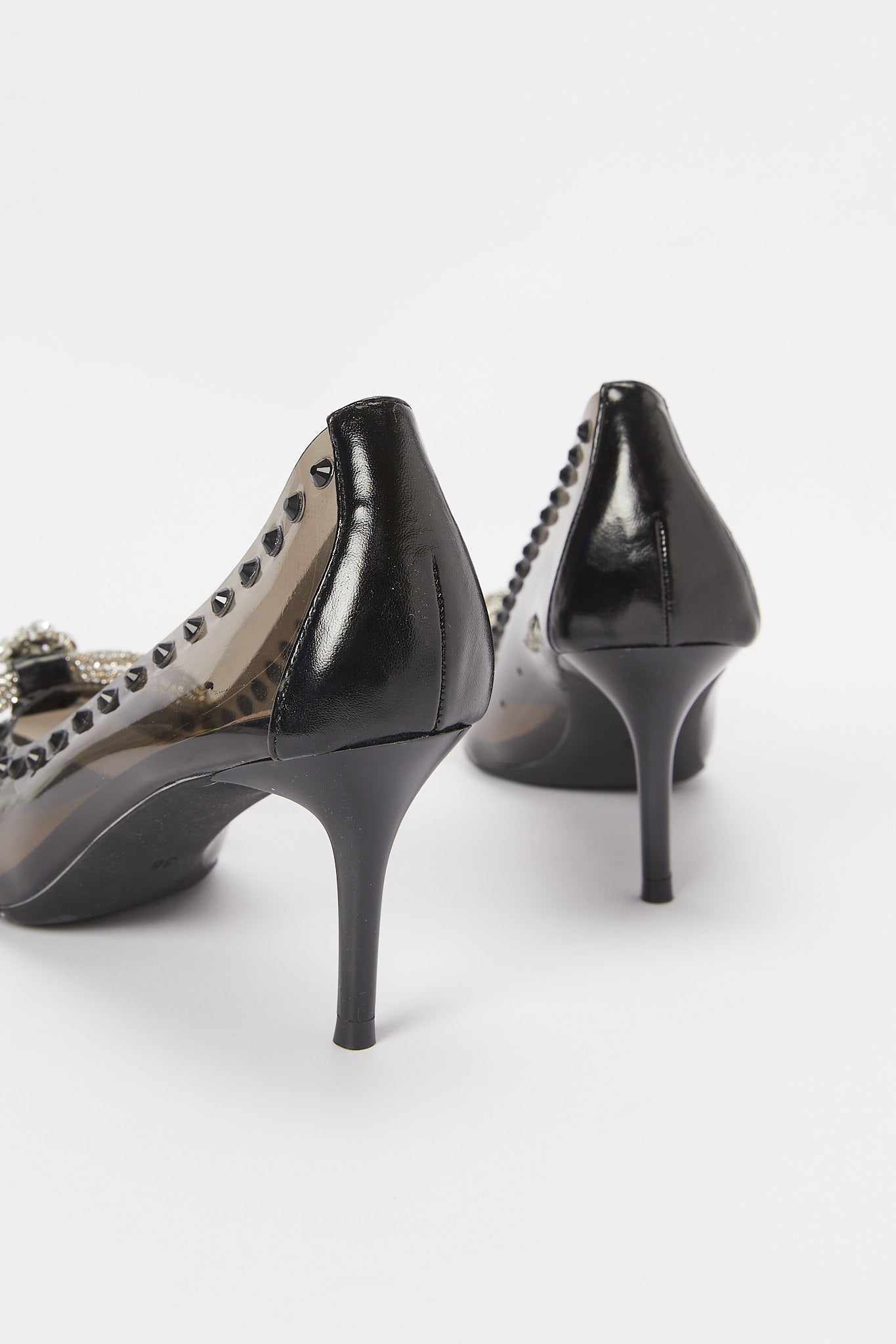 Redtag-Black-Vinyl-Embellished-Court-Category:Shoes,-Colour:Black,-Deals:New-In,-Filter:Women's-Footwear,-H1:FOO,-H2:LAD,-H3:SHO,-H4:FOS,-New-In-Women-FOO,-Non-Sale,-Promo:RMD,-RMD,-S23B,-Season:S23B,-Section:Women,-Women-Formal-Shoes-Women's-