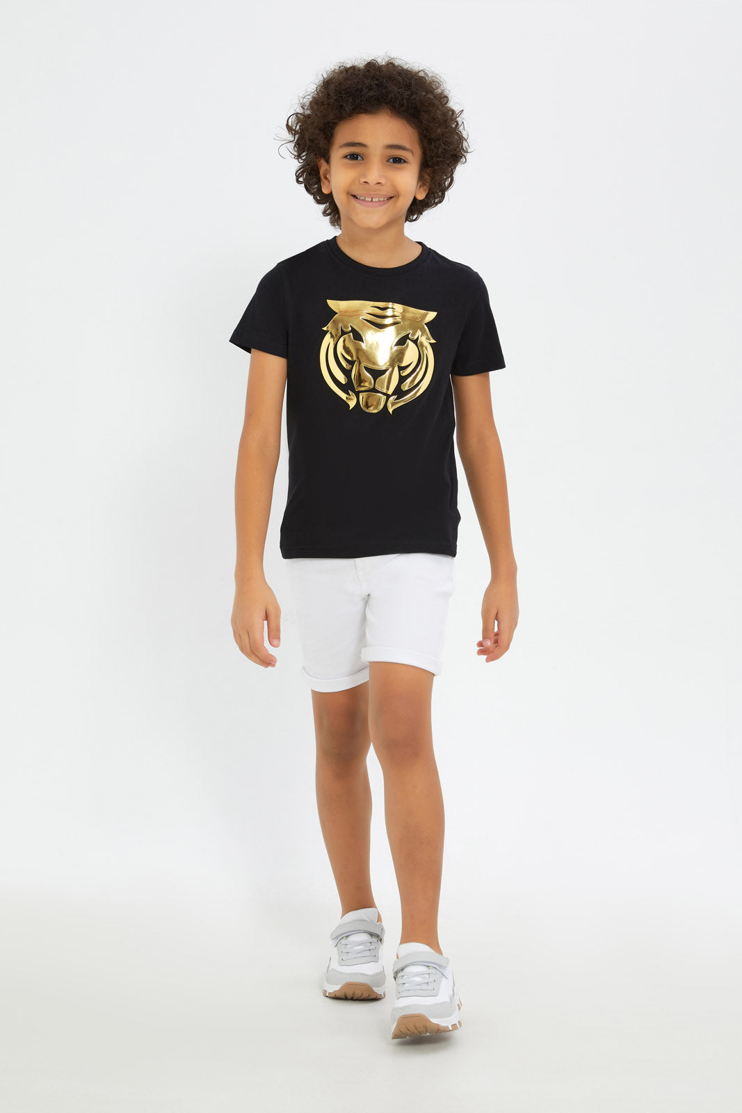 Redtag-Boys-Black-Tiger-Print-T-Shirt-BOY-T-Shirts,-Category:T-Shirts,-Colour:Black,-Deals:New-In,-Dept:Boys,-Filter:Boys-(2-to-8-Yrs),-H1:KWR,-H2:BOY,-H3:TSH,-H4:TSH,-New-In-BOY-APL,-Non-Sale,-RMD,-S23C,-Season:S23C,-Section:Boys-(0-to-14Yrs)-Boys-2 to 8 Years