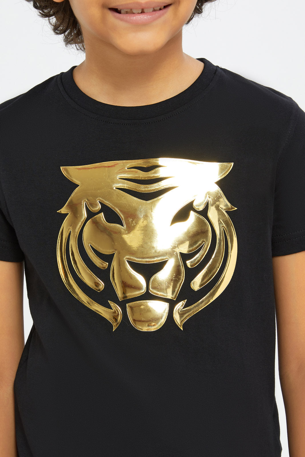Redtag-Boys-Black-Tiger-Print-T-Shirt-BOY-T-Shirts,-Category:T-Shirts,-Colour:Black,-Deals:New-In,-Dept:Boys,-Filter:Boys-(2-to-8-Yrs),-H1:KWR,-H2:BOY,-H3:TSH,-H4:TSH,-New-In-BOY-APL,-Non-Sale,-RMD,-S23C,-Season:S23C,-Section:Boys-(0-to-14Yrs)-Boys-2 to 8 Years