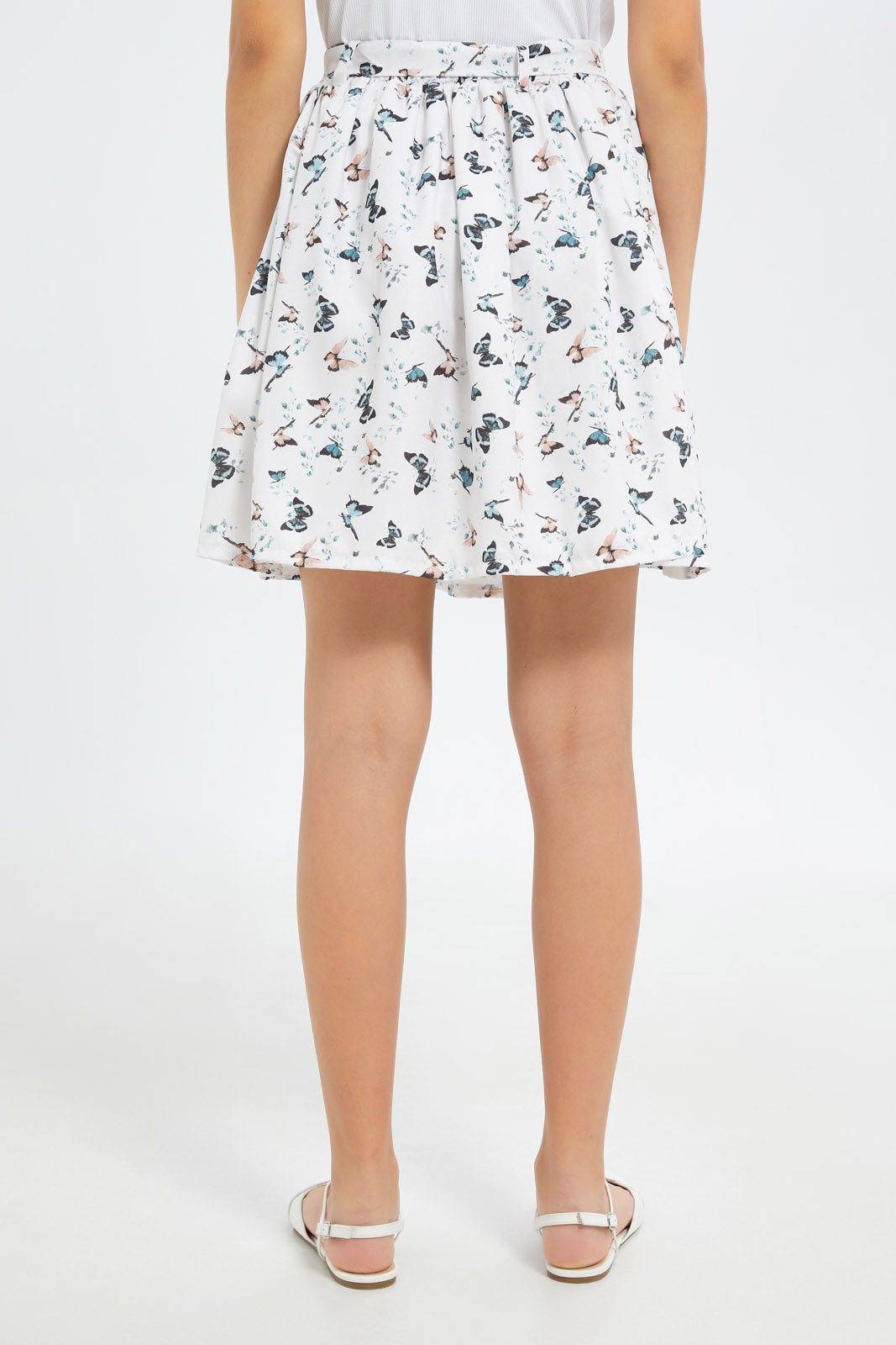Redtag-Girls-Cream-Butterfly-Skirt-Category:Skirts,-Colour:Beige,-Deals:2-FOR-89,-Deals:New-In,-Dept:Girls,-Filter:Senior-Girls-(8-to-14-Yrs),-GSR-Skirts,-H1:KWR,-H2:GSR,-H3:SKT,-H4:CAK,-New-In-GSR-APL,-Non-Sale,-S23B,-Season:S23B,-Section:Girls-(0-to-14Yrs)-Senior-Girls-9 to 14 Years