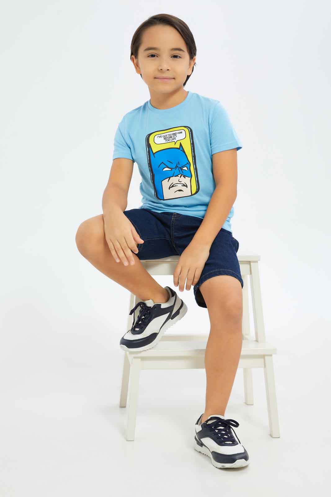 Redtag-Boys-Blue-Batman-Character-Short-Sleeve-T-Shirt-BOY-T-Shirts,-Category:T-Shirts,-CHA,-Colour:Blue,-Deals:New-In,-Dept:Boys,-Filter:Boys-(2-to-8-Yrs),-New-In-BOY-APL,-Non-Sale,-S23B,-Section:Boys-(0-to-14Yrs),-TBL-Boys-2 to 8 Years