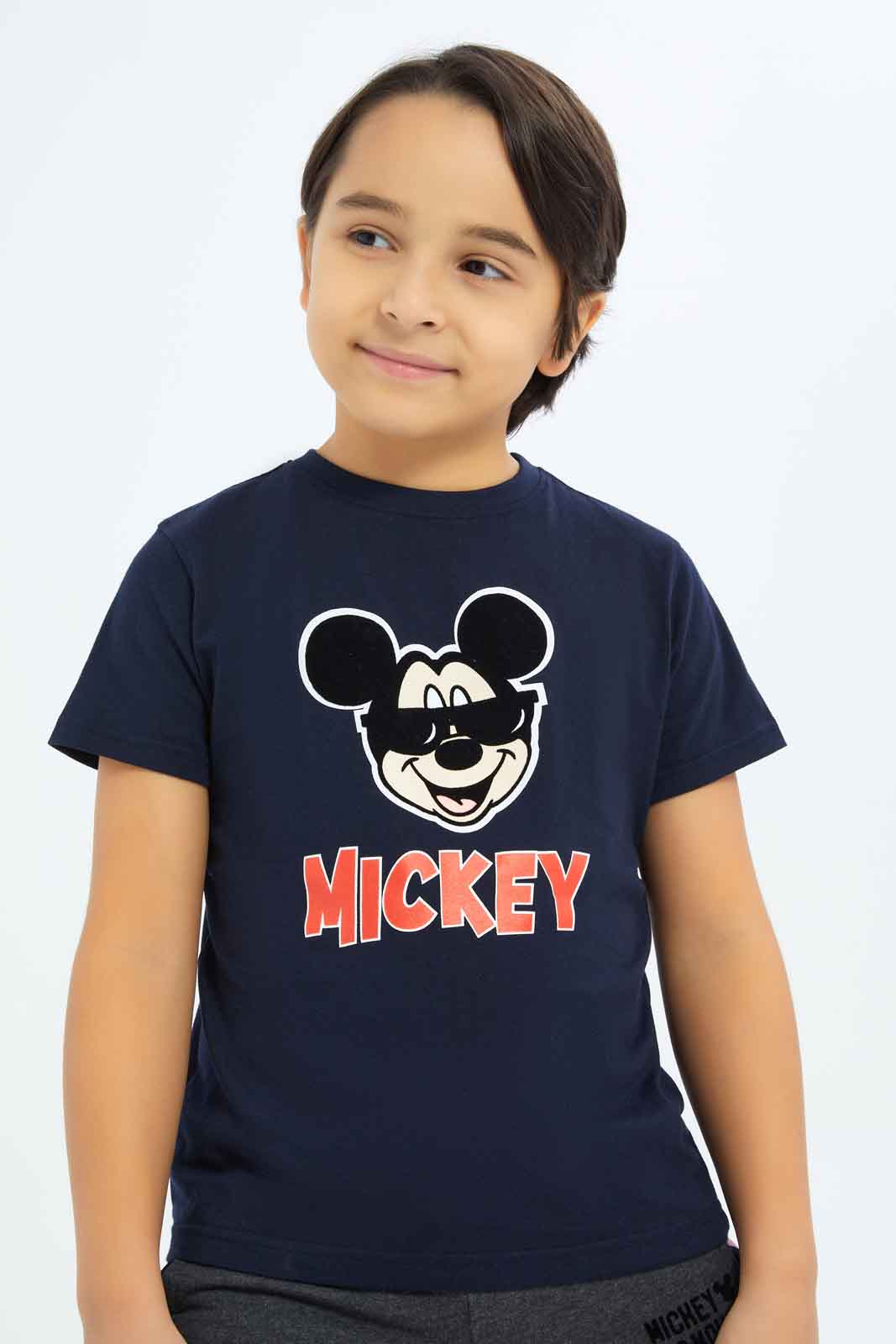 Redtag-Boys-Navy-Mickey-Mouse-Character-Short-Sleeve-T-Shirt-BOY-T-Shirts,-Category:T-Shirts,-CHA,-Colour:Navy,-Deals:New-In,-Dept:Boys,-Filter:Boys-(2-to-8-Yrs),-New-In-BOY-APL,-Non-Sale,-S23B,-Section:Boys-(0-to-14Yrs),-TBL-Boys-2 to 8 Years