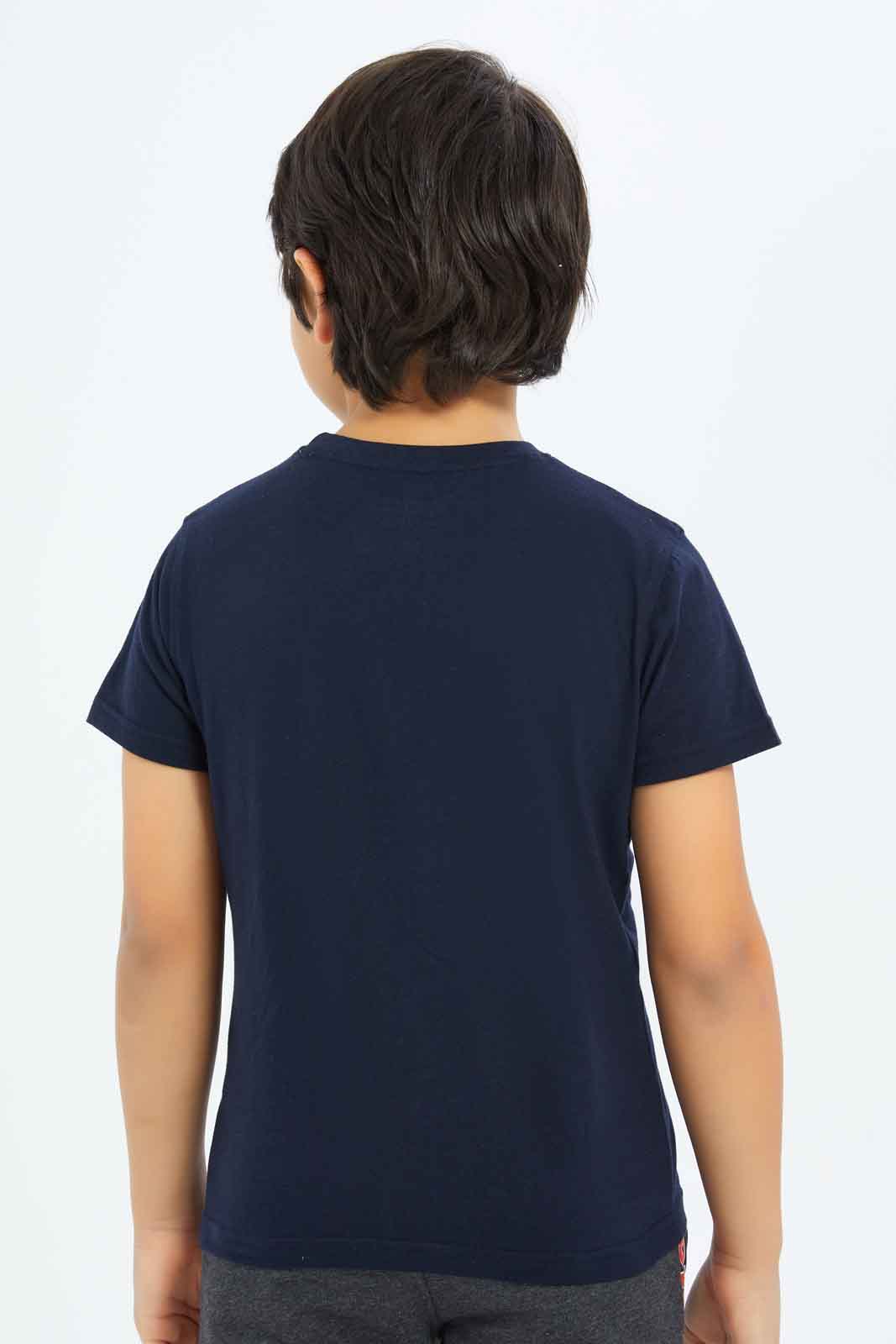 Redtag-Boys-Navy-Mickey-Mouse-Character-Short-Sleeve-T-Shirt-BOY-T-Shirts,-Category:T-Shirts,-CHA,-Colour:Navy,-Deals:New-In,-Dept:Boys,-Filter:Boys-(2-to-8-Yrs),-New-In-BOY-APL,-Non-Sale,-S23B,-Section:Boys-(0-to-14Yrs),-TBL-Boys-2 to 8 Years