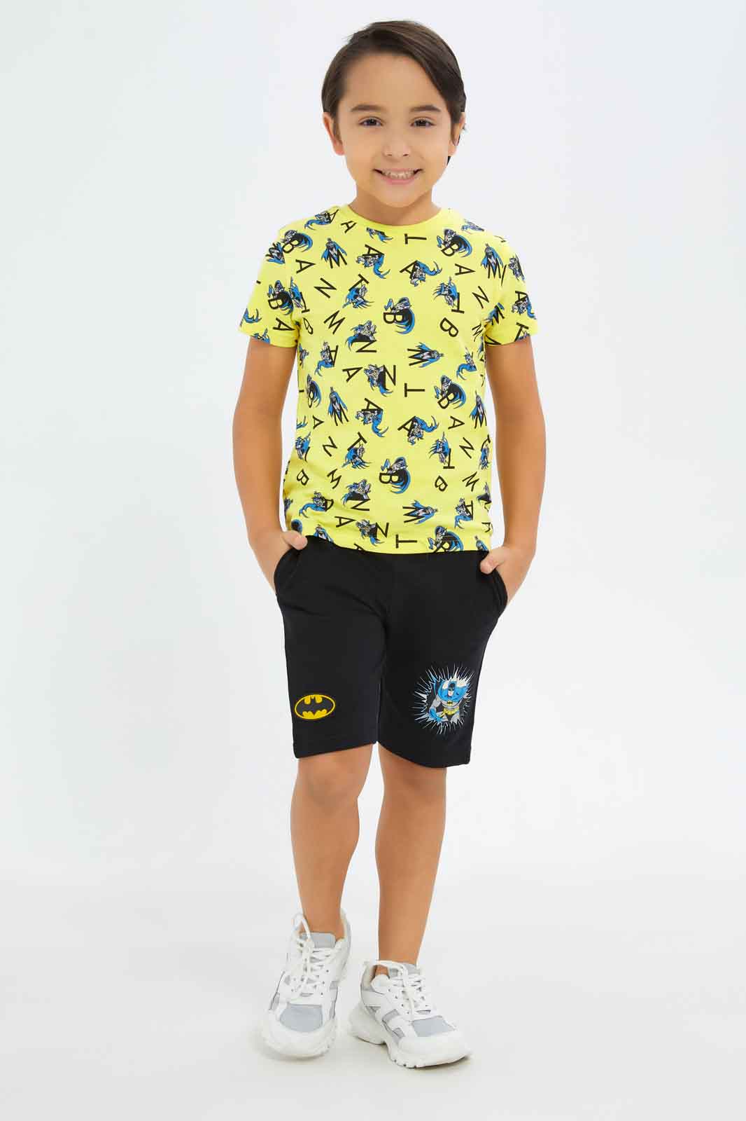 Redtag-Boys-Yellow-Batman-Character-Aop-Short-Sleeve-T-Shirt-BOY-T-Shirts,-Category:T-Shirts,-CHA,-Colour:Yellow,-Deals:New-In,-Dept:Boys,-Filter:Boys-(2-to-8-Yrs),-New-In-BOY-APL,-Non-Sale,-S23B,-Section:Boys-(0-to-14Yrs),-TBL-Boys-2 to 8 Years