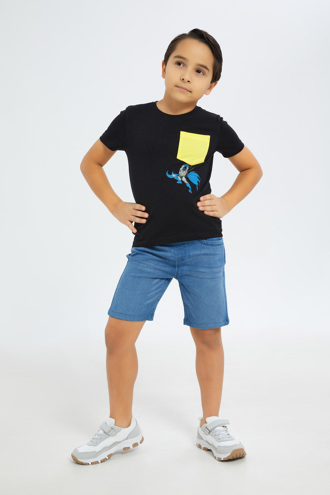 Redtag-Boys-Black-Batman-Character-Pocket-T-Shirt-BOY-T-Shirts,-Category:T-Shirts,-CHA,-CHR:CHR,-Colour:Black,-Deals:New-In,-Dept:Boys,-Event:STRATEGY,-Filter:Boys-(2-to-8-Yrs),-H1:KWR,-H2:BOY,-H3:TSH,-H4:TSH,-New-In-BOY-APL,-Non-Sale,-Promo:TBL,-S23B,-Season:S23B,-Section:Boys-(0-to-14Yrs),-TBL-Boys-2 to 8 Years