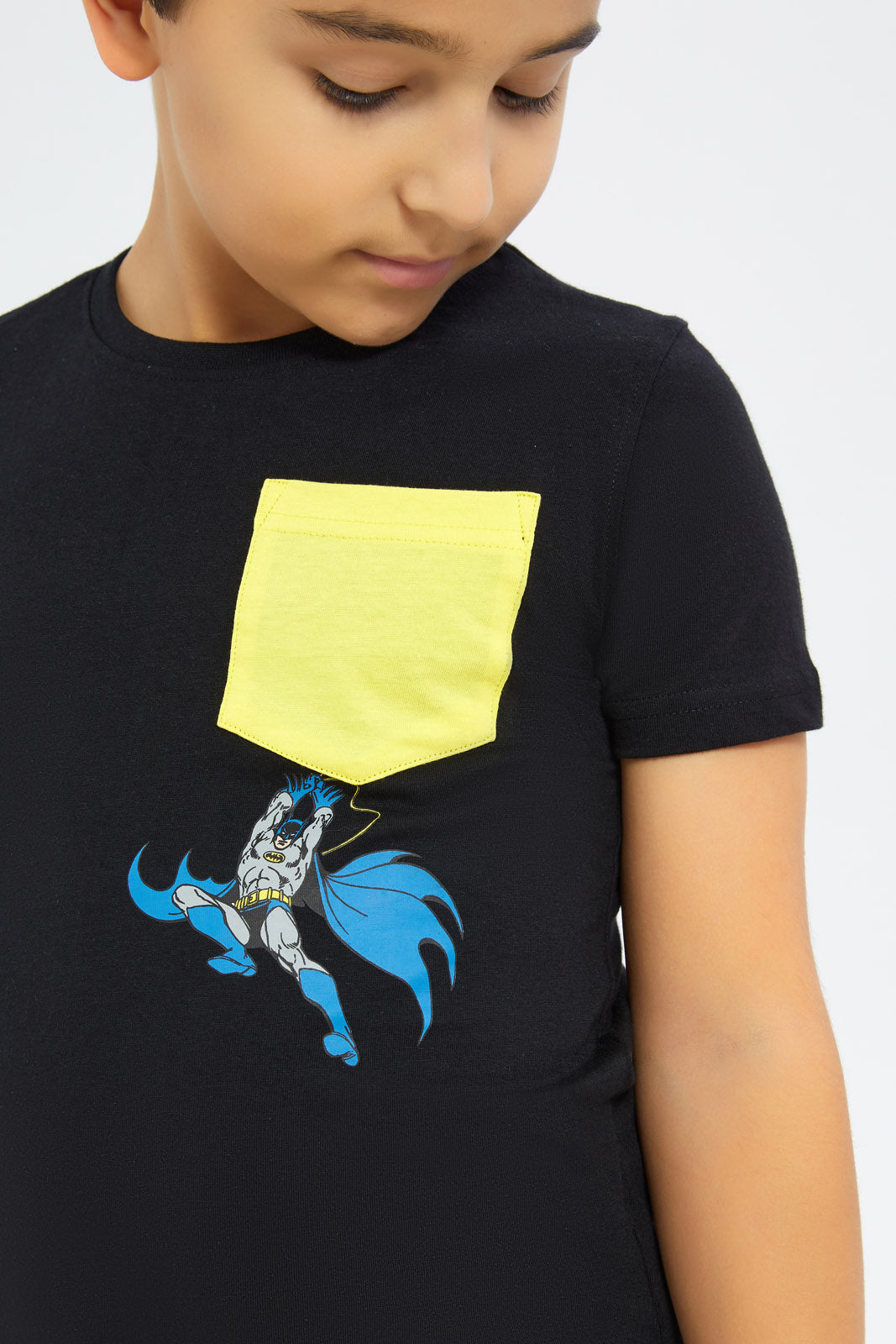 Redtag-Boys-Black-Batman-Character-Pocket-T-Shirt-BOY-T-Shirts,-Category:T-Shirts,-CHA,-CHR:CHR,-Colour:Black,-Deals:New-In,-Dept:Boys,-Event:STRATEGY,-Filter:Boys-(2-to-8-Yrs),-H1:KWR,-H2:BOY,-H3:TSH,-H4:TSH,-New-In-BOY-APL,-Non-Sale,-Promo:TBL,-S23B,-Season:S23B,-Section:Boys-(0-to-14Yrs),-TBL-Boys-2 to 8 Years