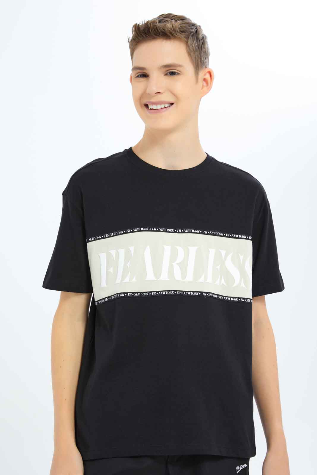 Redtag-Boys-Black-No-Fear-Oversize-Hd-Print-Tee-BSR-T-Shirts,-Category:T-Shirts,-Colour:Black,-Deals:New-In,-Dept:Boys,-Filter:Senior-Boys-(8-to-14-Yrs),-New-In-BSR-APL,-Non-Sale,-S23B,-Section:Boys-(0-to-14Yrs)-Senior-Boys-9 to 14 Years