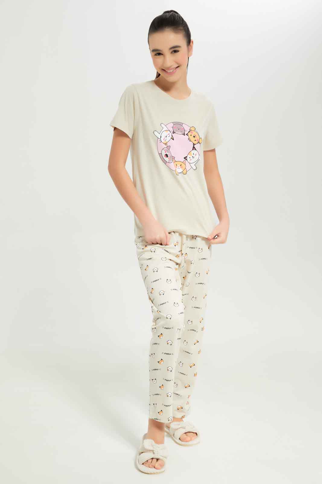 Redtag-Girls-Pajama-Sets--Long-Pants-Category:Pyjama-Sets,-Colour:Assorted,-Deals:New-In,-Dept:Girls,-Filter:Senior-Girls-(8-to-14-Yrs),-GSR-Pyjama-Sets,-New-In-GSR-APL,-Non-Sale,-S23B,-Section:Girls-(0-to-14Yrs)-Senior-Girls-9 to 14 Years