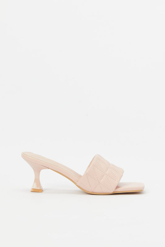 Redtag-Nude-Pink-Quilt-Heel-Category:Shoes,-Colour:Pink,-Deals:New-In,-Filter:Women's-Footwear,-H1:FOO,-H2:LAD,-H3:SAF,-H4:SAN,-Heels,-LEC-Sandals,-N/A,-New-In-Women-FOO,-Non-Sale,-S23B,-Season:S23B,-Section:Women-Women's-