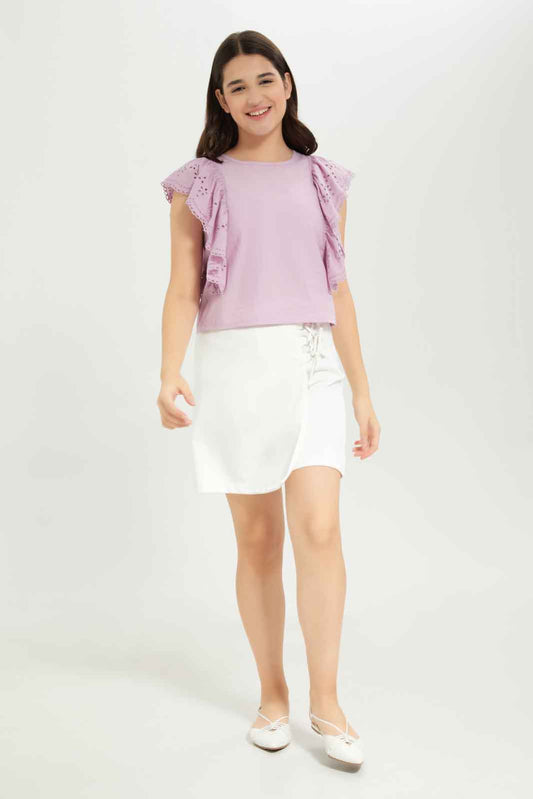 Redtag-Girls-White-Skirt-Category:Skirts,-Colour:White,-Deals:New-In,-Dept:Girls,-Filter:Senior-Girls-(8-to-14-Yrs),-GSR-Skirts,-New-In-GSR-APL,-Non-Sale,-S23B,-Section:Girls-(0-to-14Yrs)-Senior-Girls-9 to 14 Years