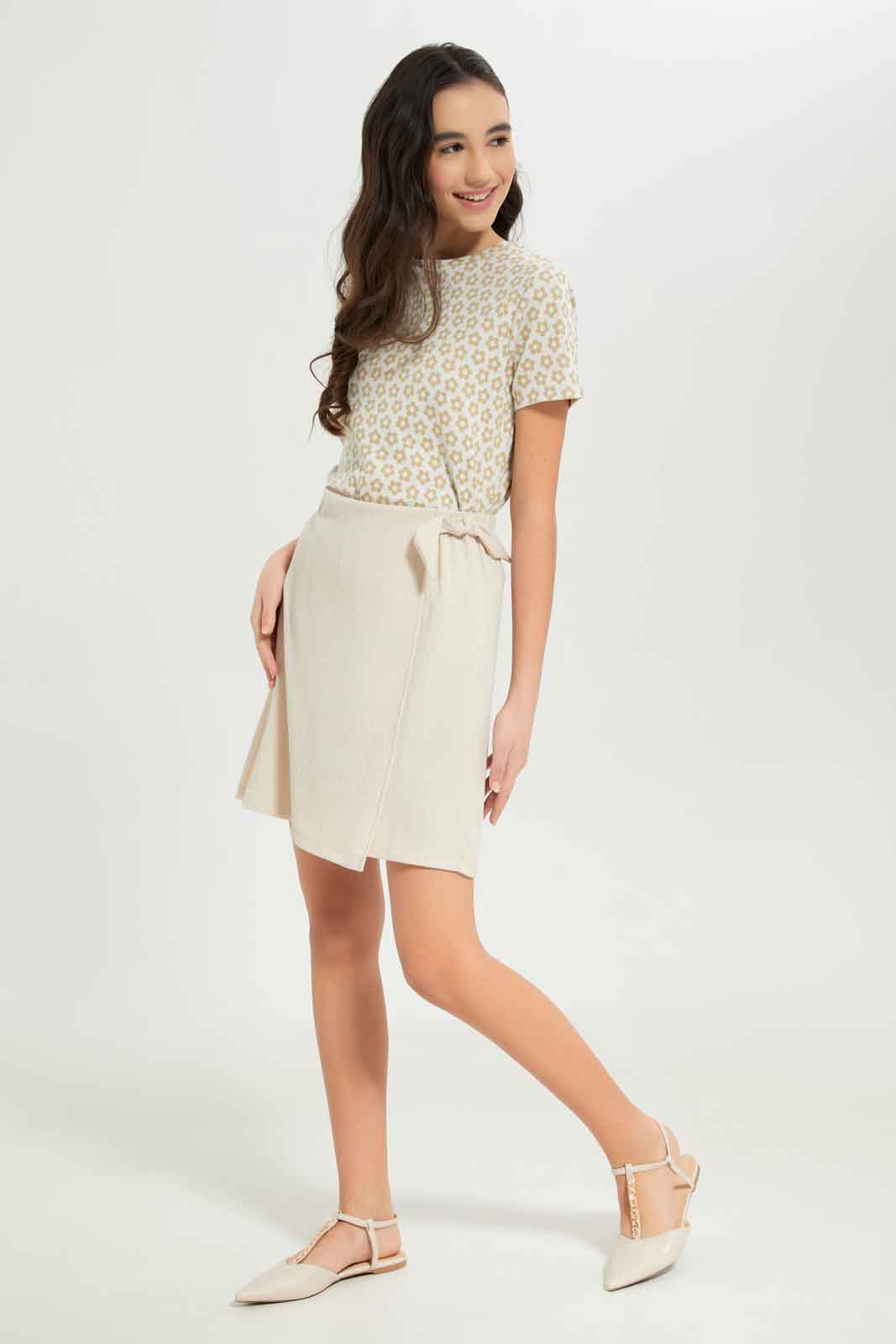 Redtag-Girls-Beige-Skort-Category:Skirts,-Colour:Beige,-Deals:New-In,-Dept:Girls,-Filter:Senior-Girls-(8-to-14-Yrs),-GSR-Skirts,-New-In-GSR-APL,-Non-Sale,-S23B,-Section:Girls-(0-to-14Yrs)-Senior-Girls-9 to 14 Years