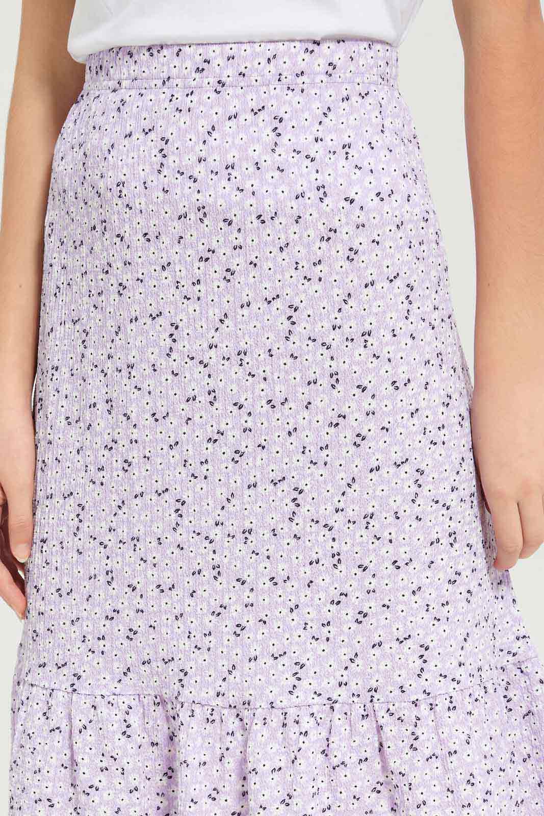 Redtag-Girls-Purple-Floral-Jacquard-Skirts-Category:Skirts,-Colour:Purple,-Deals:New-In,-Dept:Girls,-Filter:Senior-Girls-(8-to-14-Yrs),-GSR-Skirts,-New-In-GSR-APL,-Non-Sale,-S23B,-Section:Girls-(0-to-14Yrs)-Senior-Girls-9 to 14 Years