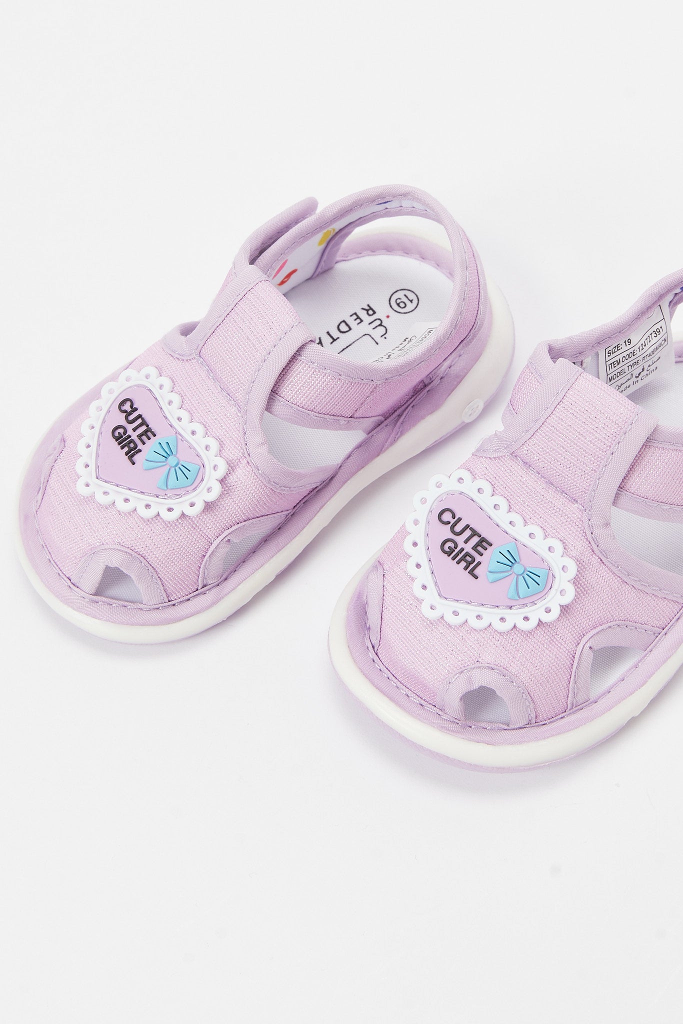 Redtag-Lilac-Heart-Trim-Pump-Category:Shoes,-Colour:Lilac,-Deals:New-In,-Filter:Girls-Footwear-(1-to-3-Yrs),-ING-Trainers,-N/A,-New-In-ING-FOO,-Non-Sale,-S23B,-Section:Girls-(0-to-14Yrs)-Infant-Girls-1 to 3 Years
