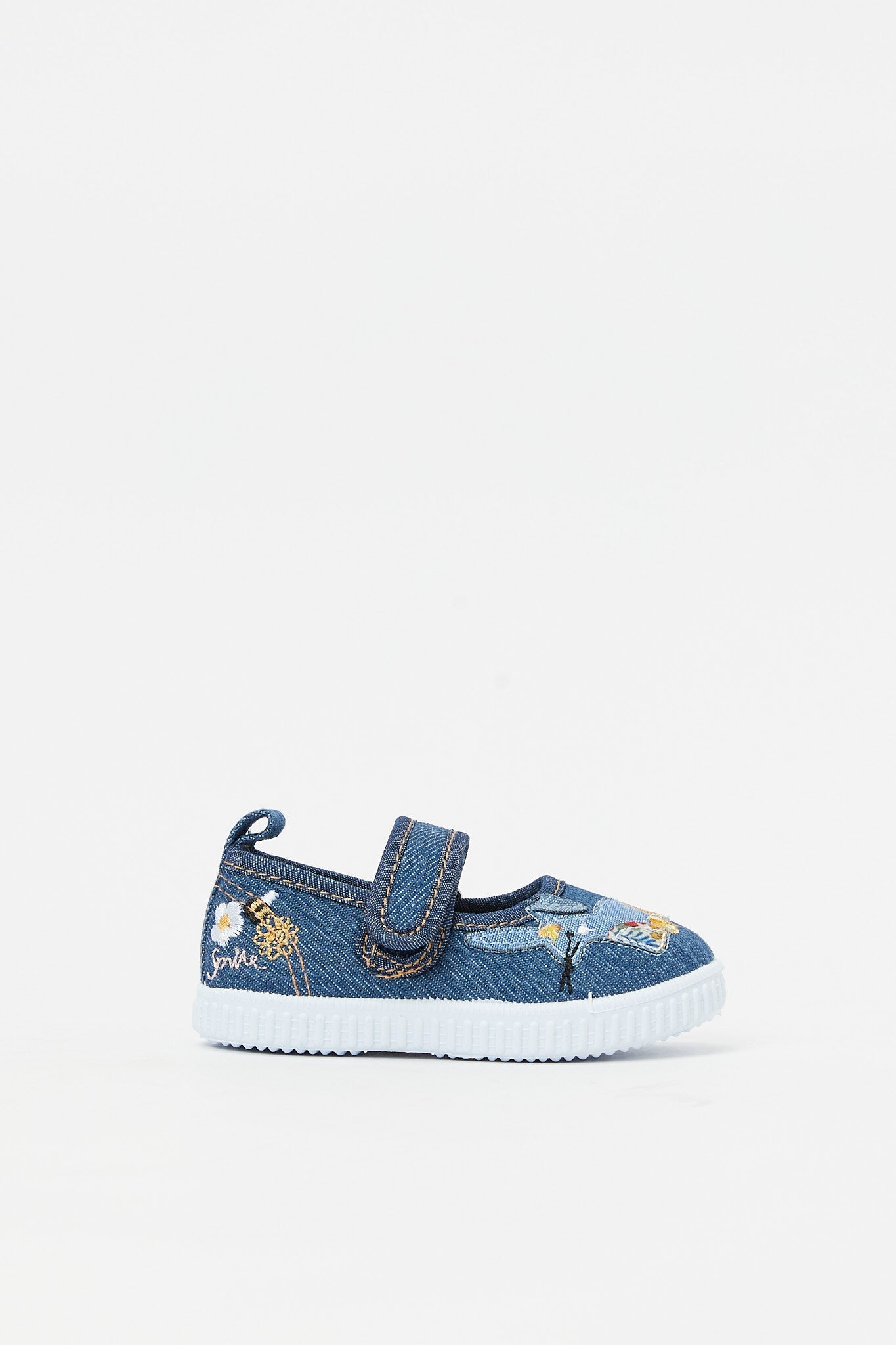 Redtag-Denim-Bunny-Trim-Pump-Category:Shoes,-Colour:Denim,-Deals:New-In,-Filter:Girls-Footwear-(1-to-3-Yrs),-H1:FOO,-H2:ING,-H3:TRN,-H4:CLT,-ING-Trainers,-N/A,-New-In-ING-FOO,-Non-Sale,-S23B,-Season:S23B,-Section:Girls-(0-to-14Yrs)-Infant-Girls-1 to 3 Years