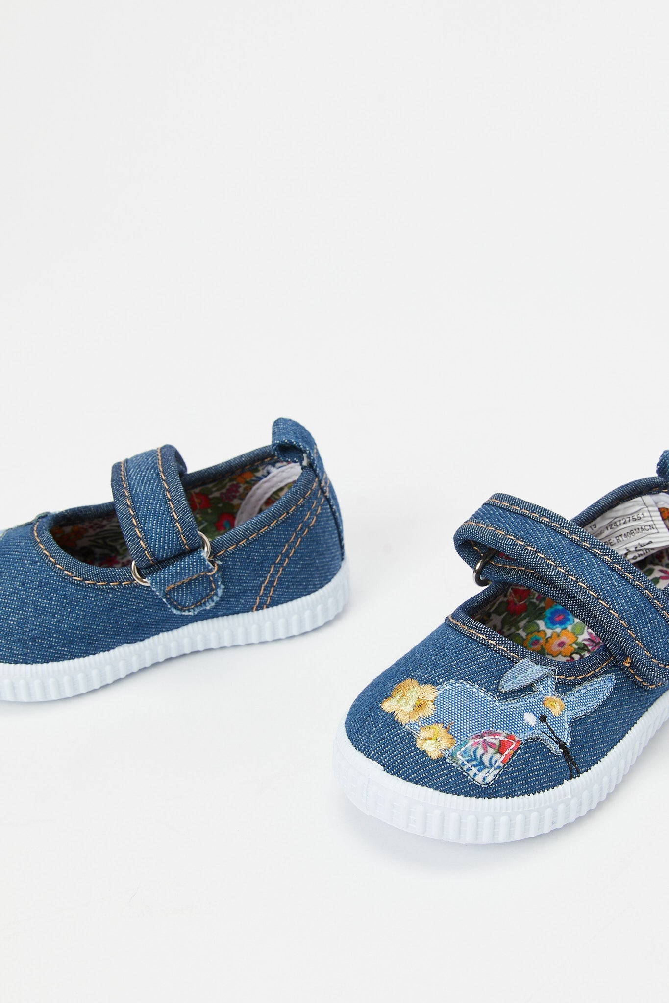 Redtag-Denim-Bunny-Trim-Pump-Category:Shoes,-Colour:Denim,-Deals:New-In,-Filter:Girls-Footwear-(1-to-3-Yrs),-H1:FOO,-H2:ING,-H3:TRN,-H4:CLT,-ING-Trainers,-N/A,-New-In-ING-FOO,-Non-Sale,-S23B,-Season:S23B,-Section:Girls-(0-to-14Yrs)-Infant-Girls-1 to 3 Years