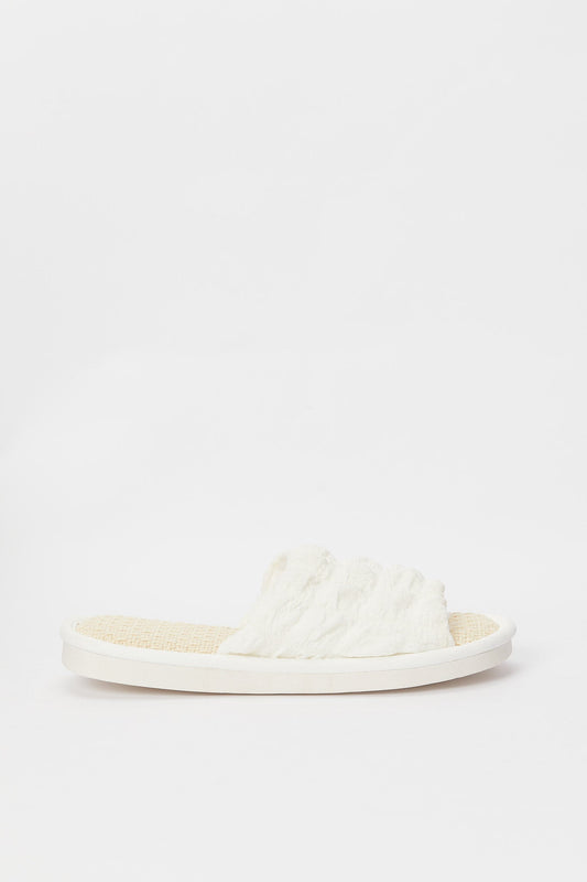 Redtag-Ivory-Waffle-Slipper-Category:Shoes,-Colour:Ivory,-Deals:New-In,-Filter:Women's-Footwear,-H1:FOO,-H2:LAD,-H3:SLI,-H4:SLI,-N/A,-New-In-Women-FOO,-Non-Sale,-S23B,-Season:S23B,-Section:Women,-Women-Slippers-Women's-
