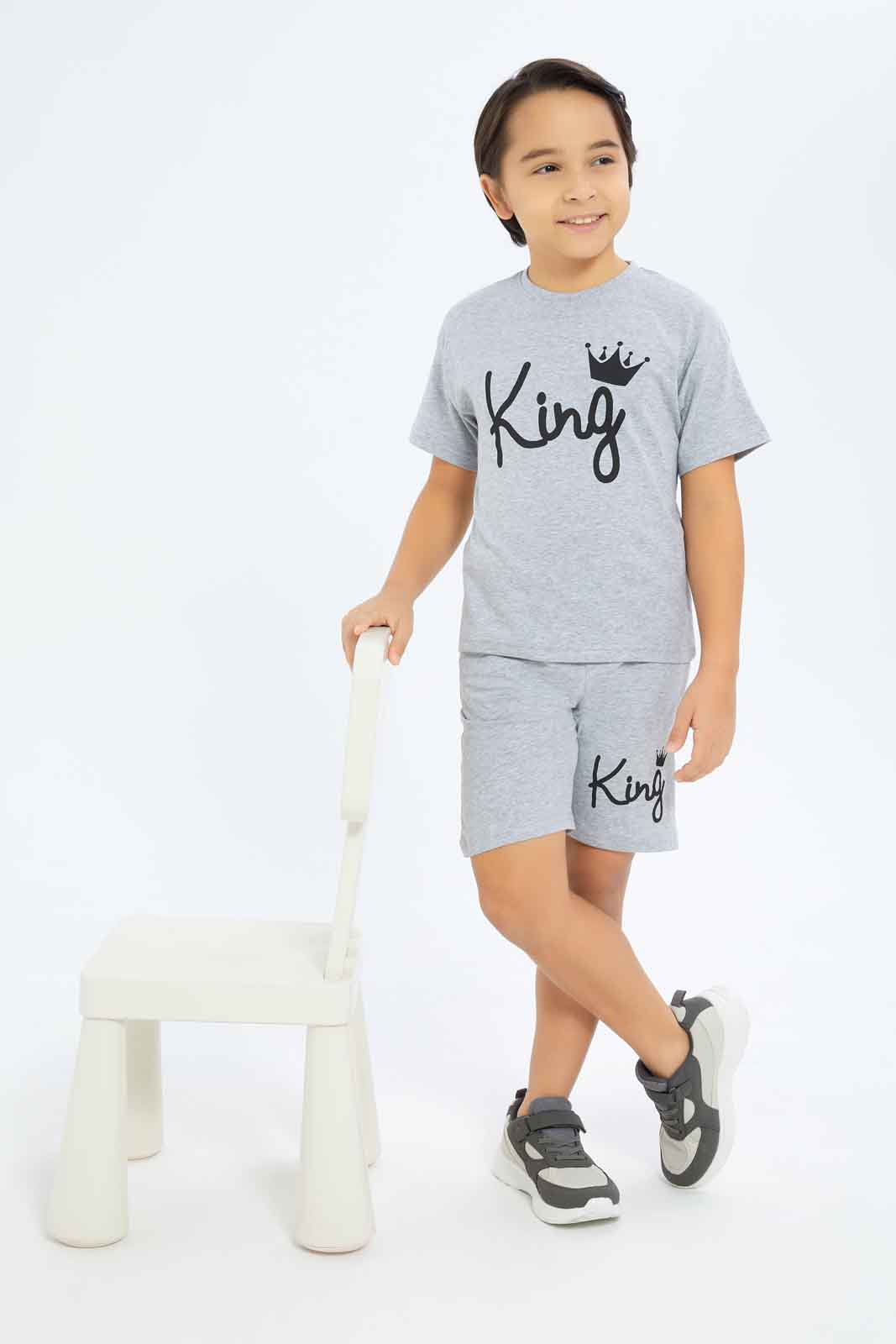 Redtag-Boys-Grey-Over-Size-T-Shirt-And-Short-Set-BOY-Sets,-Category:Sets,-Colour:Grey,-Deals:New-In,-Dept:Boys,-Filter:Boys-(2-to-8-Yrs),-New-In-BOY-APL,-Non-Sale,-S23B,-Section:Boys-(0-to-14Yrs)-Boys-2 to 8 Years