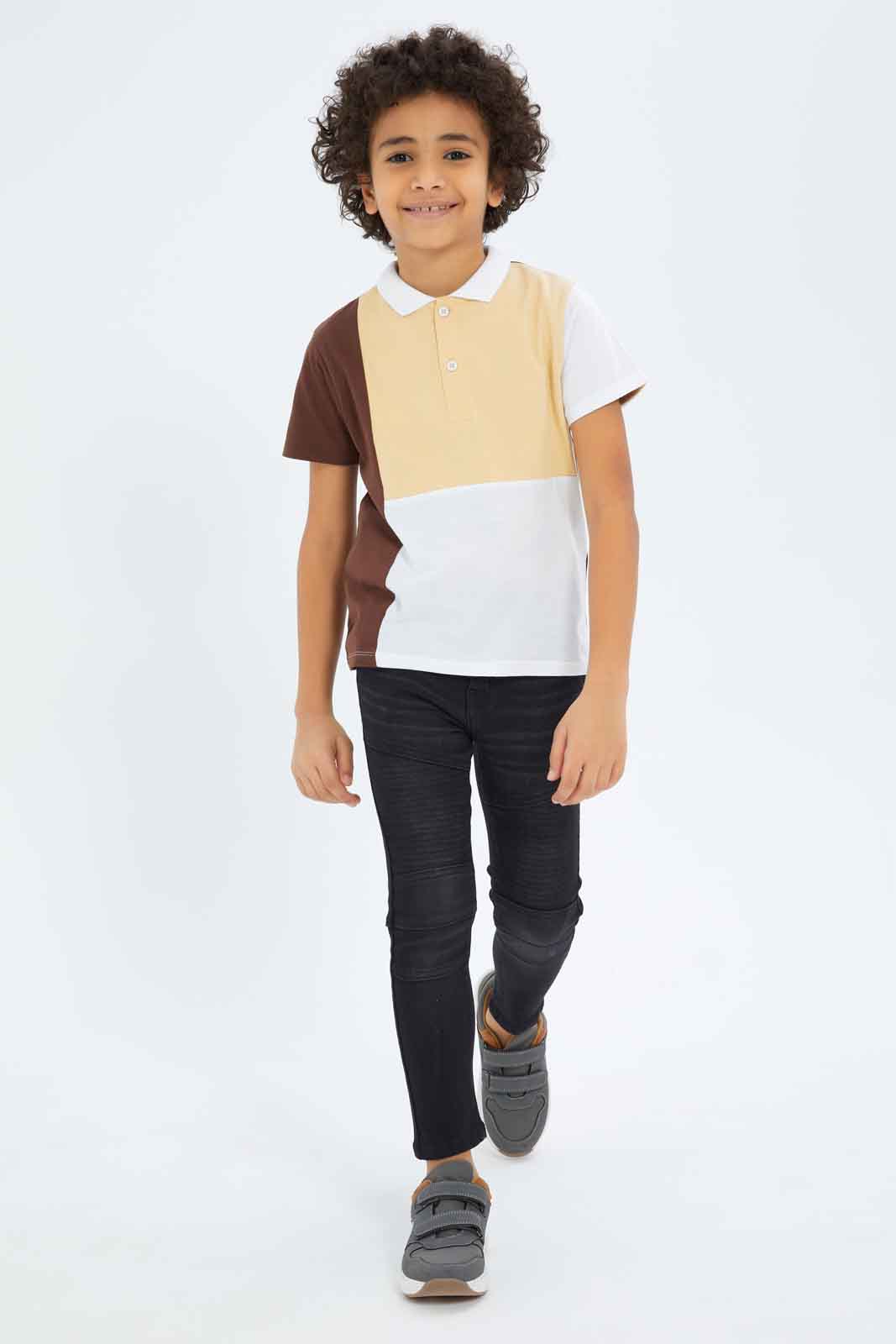 Redtag-Boys-Beige-Jersery-Cut-And-Swe-Polo-BOY-Polo-T-Shirts,-Category:Polo-T-Shirts,-Colour:Beige,-Deals:New-In,-Dept:Boys,-Filter:Boys-(2-to-8-Yrs),-New-In-BOY-APL,-Non-Sale,-S23B,-Section:Boys-(0-to-14Yrs)-Boys-2 to 8 Years