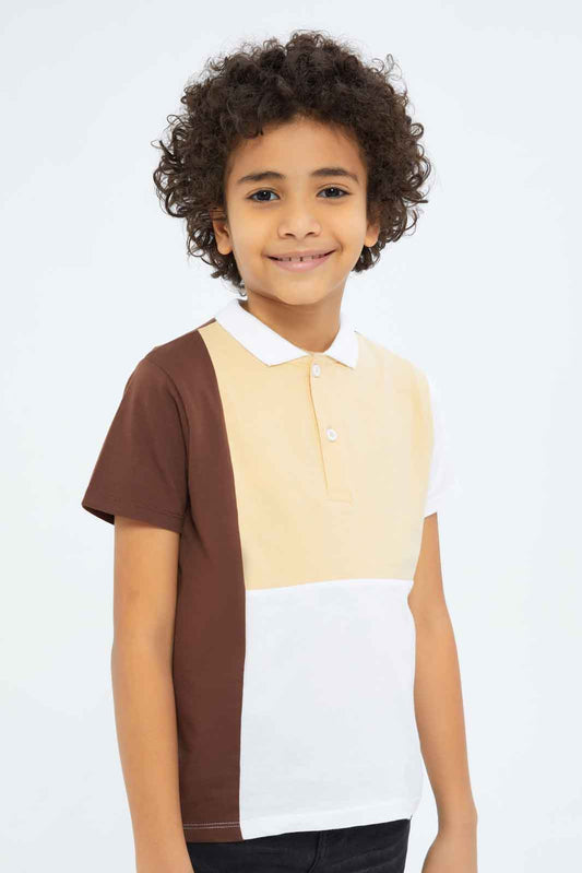 Redtag-Boys-Beige-Jersery-Cut-And-Swe-Polo-BOY-Polo-T-Shirts,-Category:Polo-T-Shirts,-Colour:Beige,-Deals:New-In,-Dept:Boys,-Filter:Boys-(2-to-8-Yrs),-New-In-BOY-APL,-Non-Sale,-S23B,-Section:Boys-(0-to-14Yrs)-Boys-2 to 8 Years