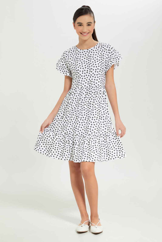 Redtag-Girls-Black-Floral-Layered-Dress-Category:Dresses,-Colour:Black,-Deals:New-In,-Dept:Girls,-Filter:Senior-Girls-(8-to-14-Yrs),-GSR-Dresses,-New-In-GSR-APL,-Non-Sale,-S23B,-Section:Girls-(0-to-14Yrs),-VLM-Senior-Girls-9 to 14 Years