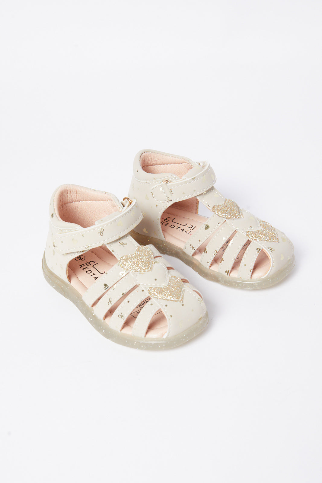 Redtag-Pink-Heart-Trim-Ballerina-Category:Shoes,-Colour:Pink,-Deals:New-In,-Filter:Girls-Footwear-(1-to-3-Yrs),-ING-Shoes,-N/A,-New-In-ING-FOO,-Non-Sale,-S23B,-Section:Girls-(0-to-14Yrs)-Infant-Girls-1 to 3 Years