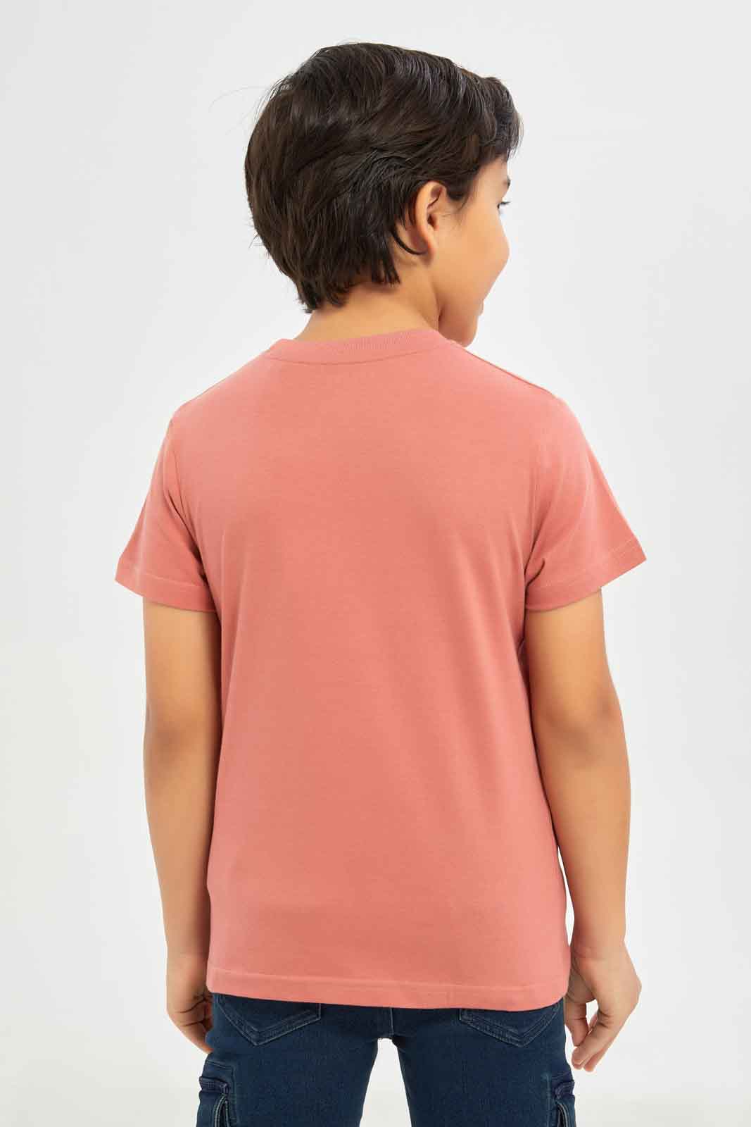 Redtag-Boys-Mauve-Short-Sleeve-Roarsome-Graphic-T-Shirt-BOY-T-Shirts,-Category:T-Shirts,-CHA,-Colour:Mauve,-Deals:New-In,-Dept:Boys,-Filter:Boys-(2-to-8-Yrs),-New-In-BOY-APL,-Non-Sale,-S23B,-Section:Boys-(0-to-14Yrs),-TBL-Boys-2 to 8 Years