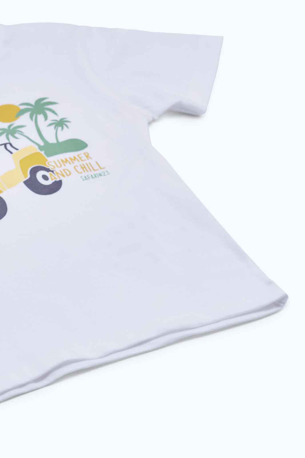 Redtag-Boys-White-Jeep-Print-Front-Ss-T-Shirt-Category:T-Shirts,-Colour:White,-Deals:New-In,-Dept:Boys,-Filter:Infant-Boys-(3-to-24-Mths),-INB-T-Shirts,-New-In-INB-APL,-Non-Sale,-S23B,-Section:Boys-(0-to-14Yrs),-TBL-Infant-Boys-3 to 24 Months