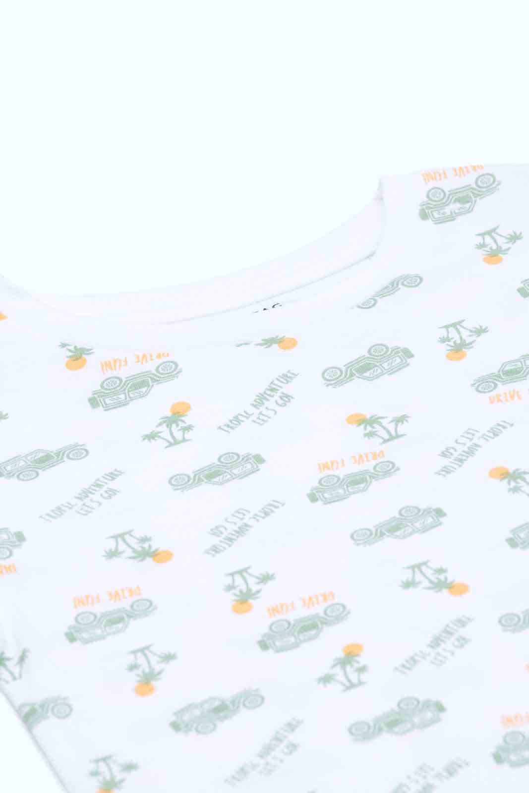 Redtag-Boys-Stone-Aop-Jeep-Ss-T-Shirt-Category:T-Shirts,-Colour:Beige,-Deals:New-In,-Dept:Boys,-Filter:Infant-Boys-(3-to-24-Mths),-INB-T-Shirts,-New-In-INB-APL,-Non-Sale,-S23B,-Section:Boys-(0-to-14Yrs),-TBL-Infant-Boys-3 to 24 Months