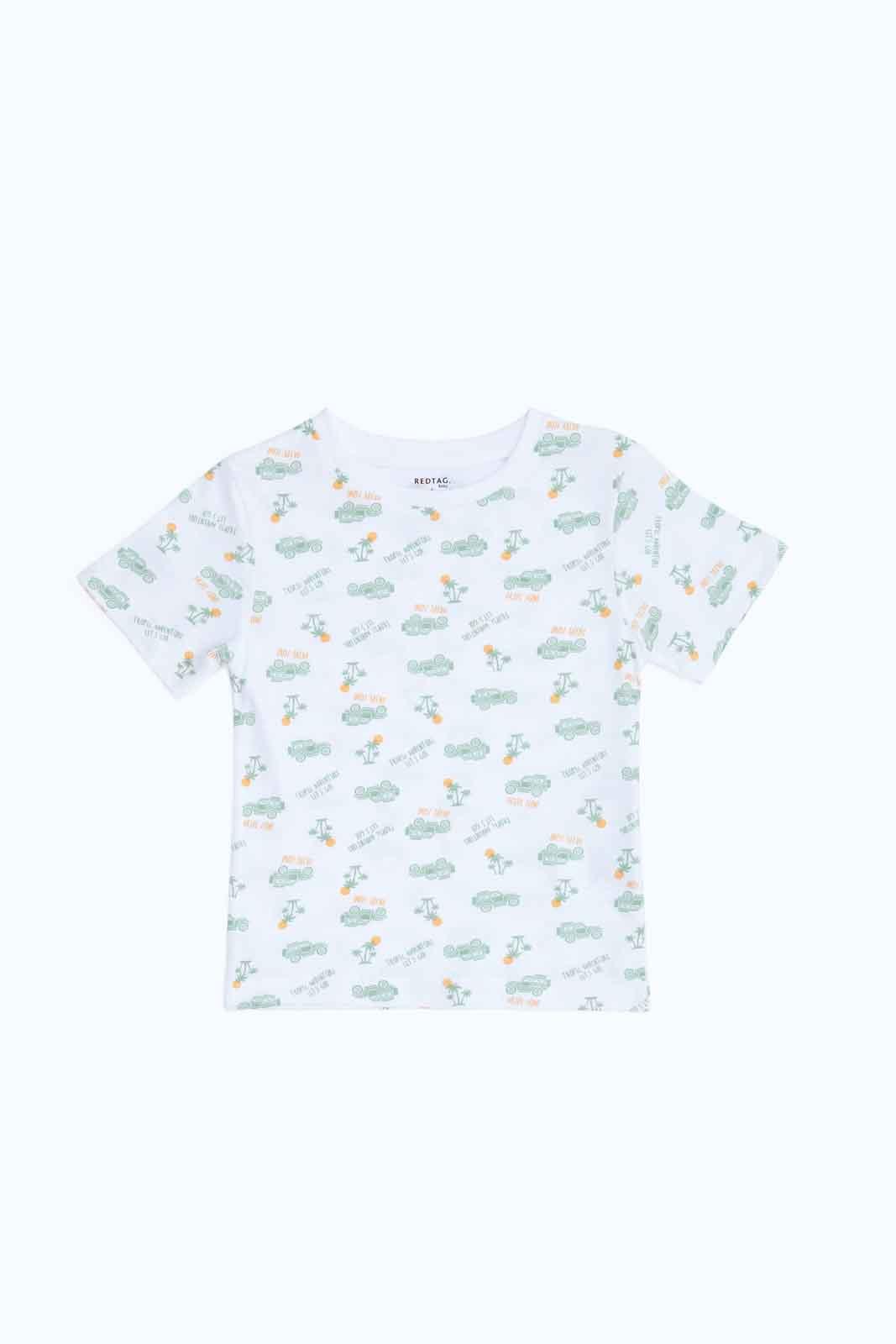 Redtag-Boys-Stone-Aop-Jeep-Ss-T-Shirt-Category:T-Shirts,-Colour:Beige,-Deals:New-In,-Dept:Boys,-Filter:Infant-Boys-(3-to-24-Mths),-INB-T-Shirts,-New-In-INB-APL,-Non-Sale,-S23B,-Section:Boys-(0-to-14Yrs),-TBL-Infant-Boys-3 to 24 Months