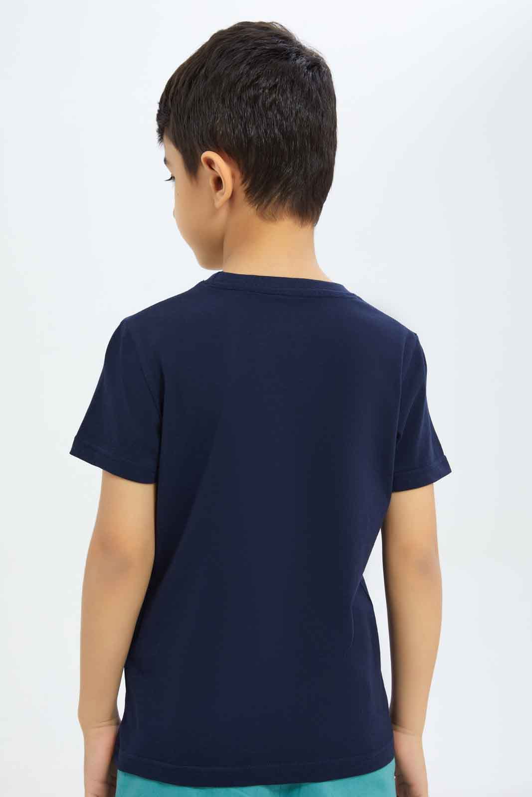 Redtag-Boys-Navy-Short-Sleeve-Crane-Graphic-T-Shirt-BOY-T-Shirts,-Category:T-Shirts,-CHA,-Colour:Navy,-Deals:New-In,-Dept:Boys,-Filter:Boys-(2-to-8-Yrs),-New-In-BOY-APL,-Non-Sale,-S23B,-Section:Boys-(0-to-14Yrs),-TBL-Boys-2 to 8 Years