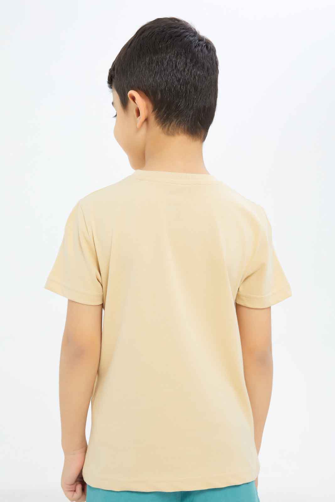 Redtag-Boys-Beige-Short-Sleeve-Gamer-Graphic-T-Shirt-BOY-T-Shirts,-Category:T-Shirts,-CHA,-Colour:Beige,-Deals:New-In,-Dept:Boys,-Filter:Boys-(2-to-8-Yrs),-New-In-BOY-APL,-Non-Sale,-S23B,-Section:Boys-(0-to-14Yrs),-TBL-Boys-2 to 8 Years