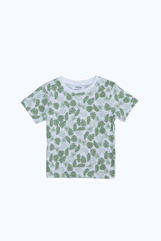Redtag-Boys-White-Aop-Palm-Tree-Ss-T-Shirt-Category:T-Shirts,-Colour:White,-Deals:New-In,-Dept:Boys,-Filter:Infant-Boys-(3-to-24-Mths),-INB-T-Shirts,-New-In-INB-APL,-Non-Sale,-S23B,-Section:Boys-(0-to-14Yrs),-TBL-Infant-Boys-3 to 24 Months