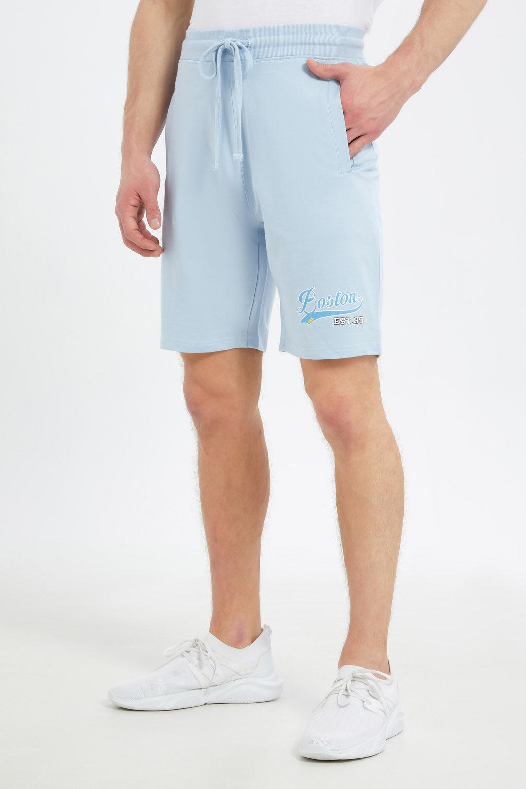Redtag-Men-Sky-Blue-Sweat-Shorts-Category:Shorts,-Colour:Sky-Blue,-Deals:New-In,-Dept:Menswear,-Filter:Men's-Clothing,-Men-Shorts,-New-In-Men-APL,-Non-Sale,-S23C,-Section:Men-Men's-
